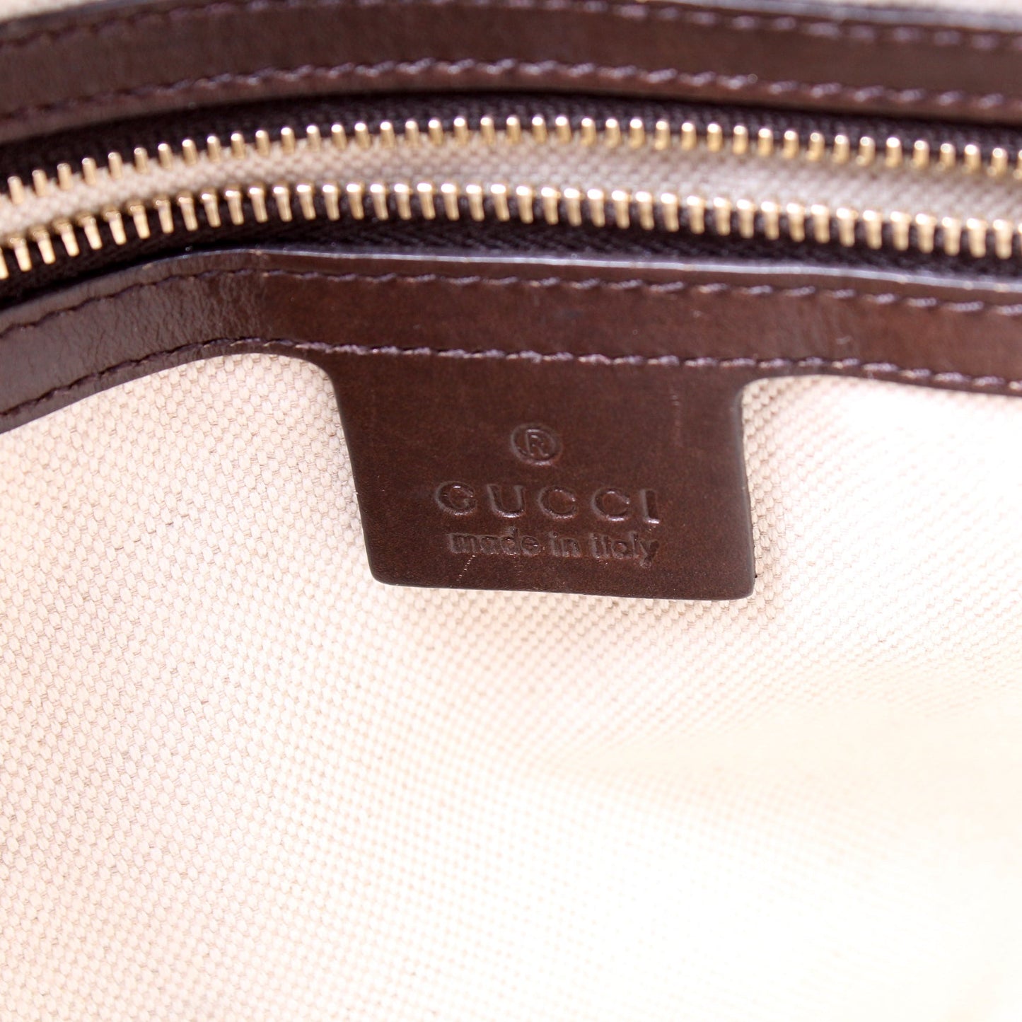 257082 GG Canvas Web Half Moon Hobo