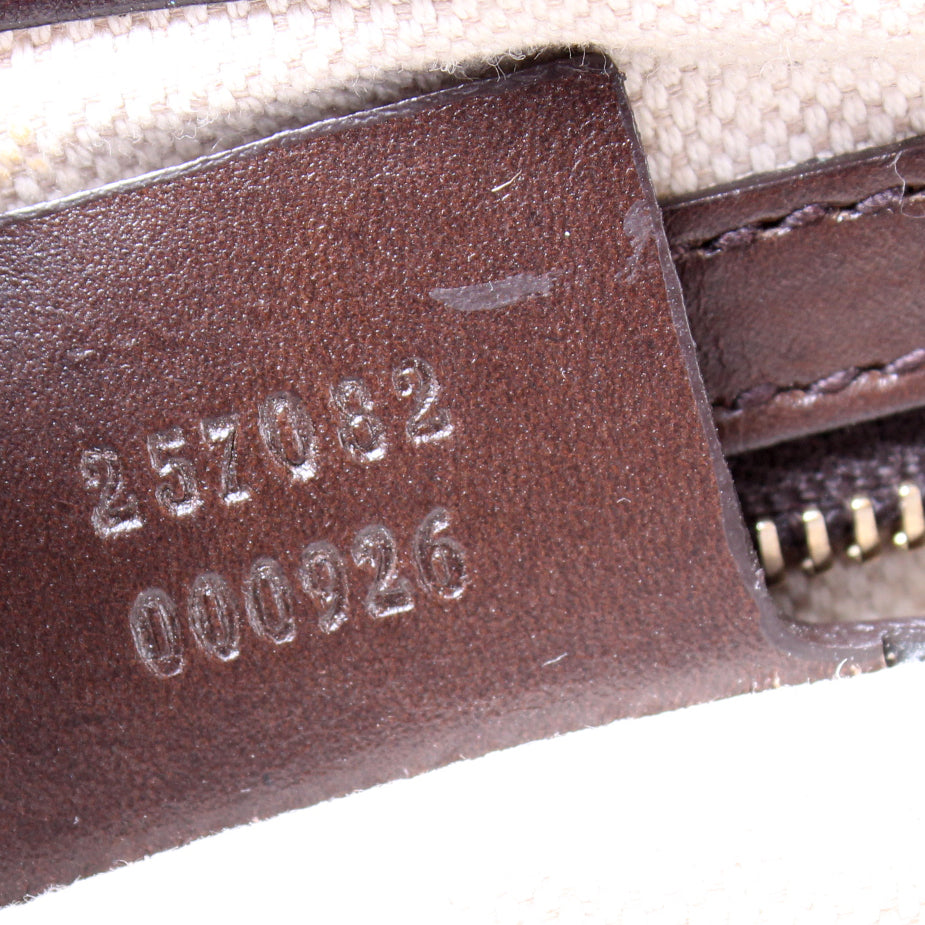 257082 GG Canvas Web Half Moon Hobo