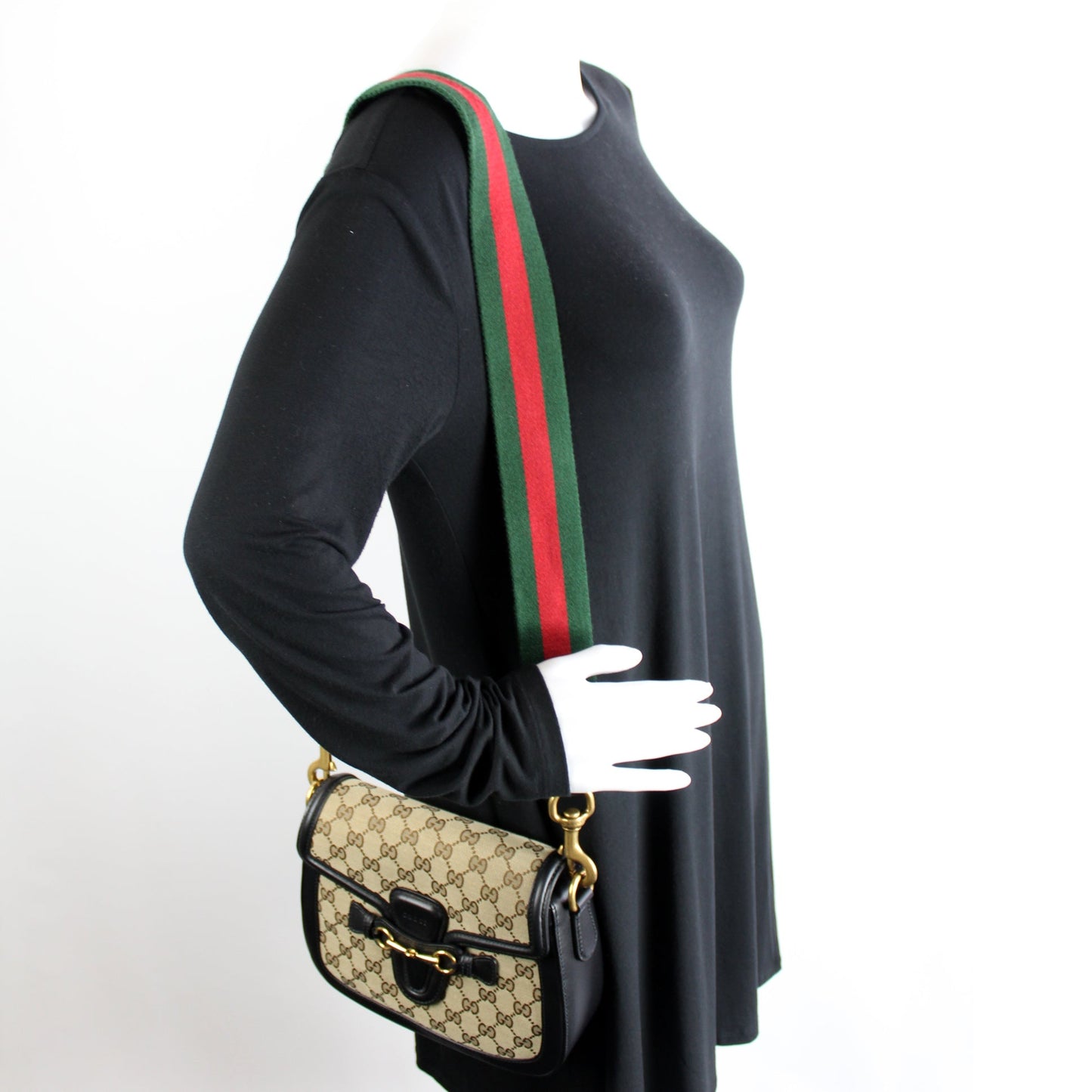 383848 GG Canvas Lady Web Original Shoulder Bag