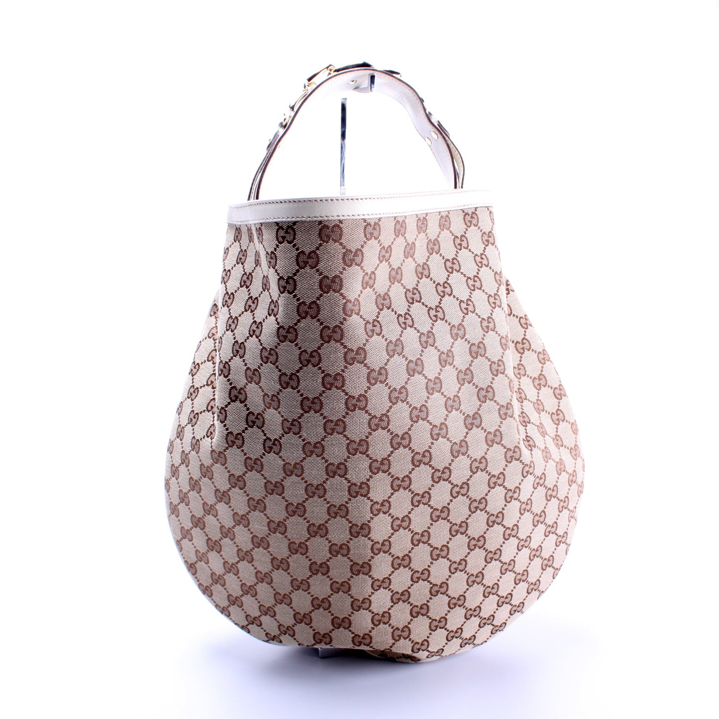 170014 GG Canvas Wave Horsebit Hobo