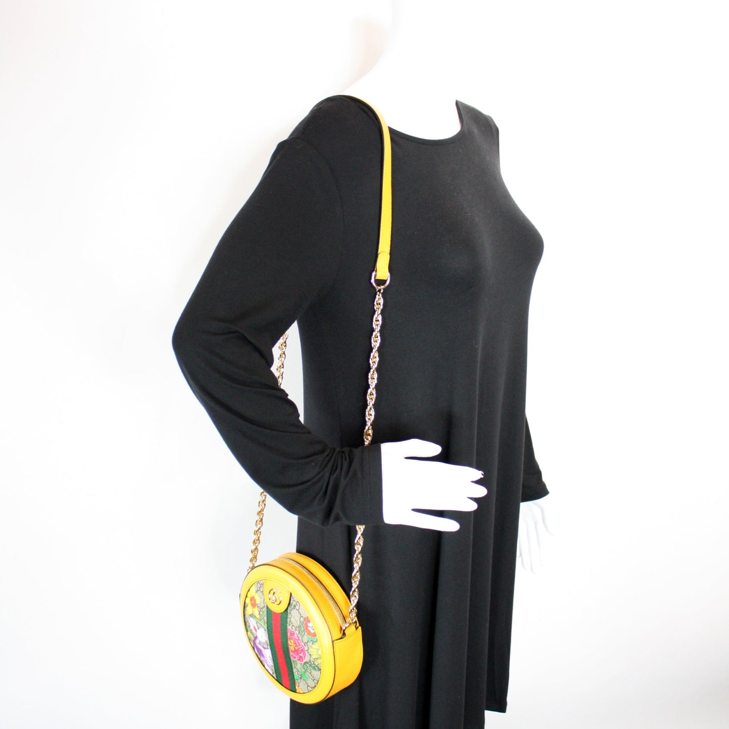 550618 Ophidia GG Flora Round Small Crossbody
