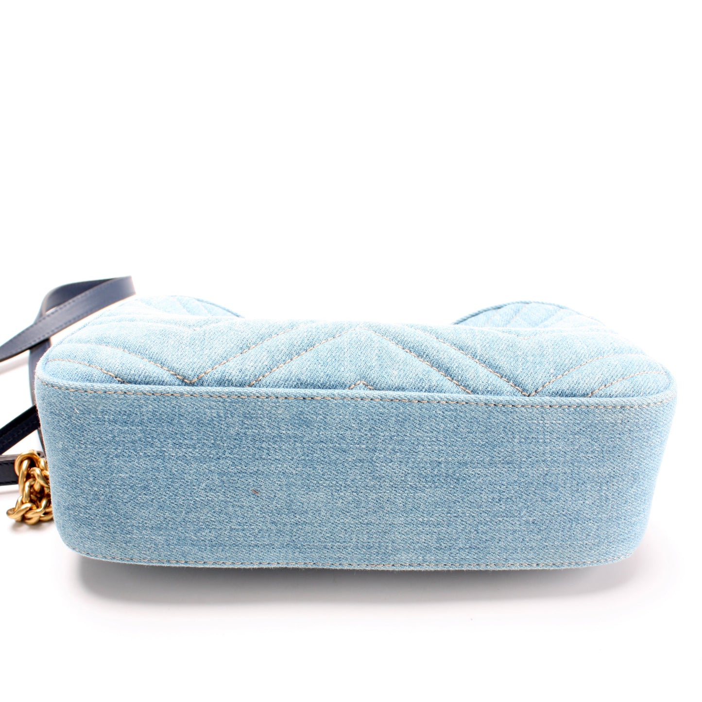 447632 Marmont Small Denim Camera