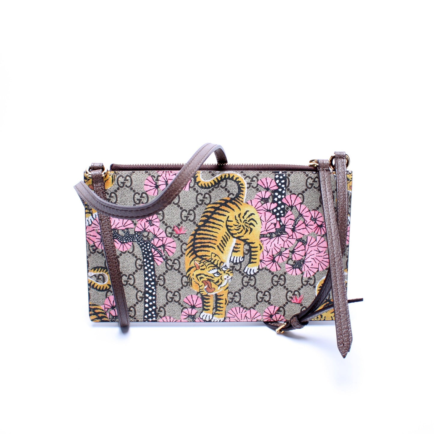 454111 GG Supreme Blooms/Bengal Double Zip Shoulder Bag