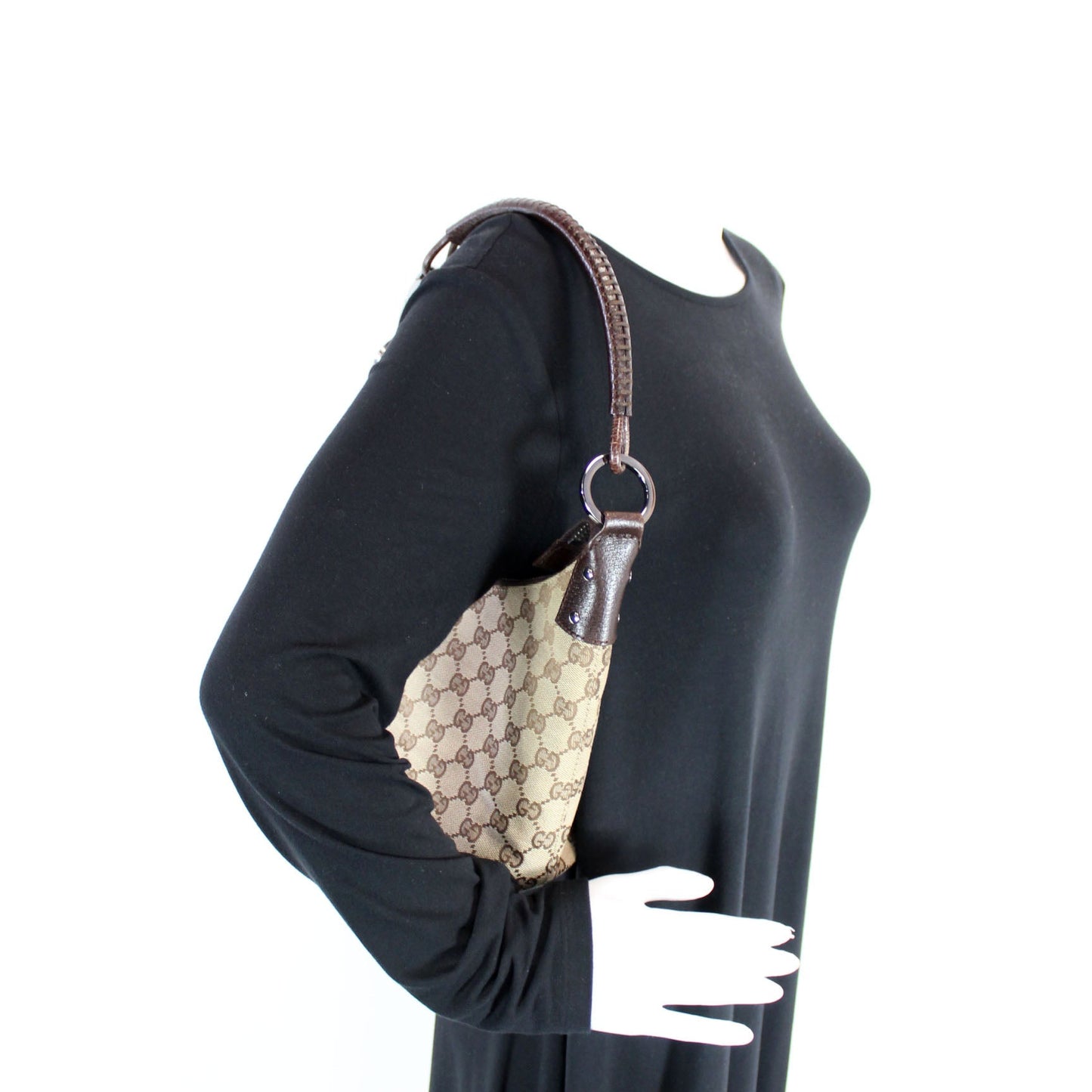 115002 GG Canvas Classic Ring Hobo