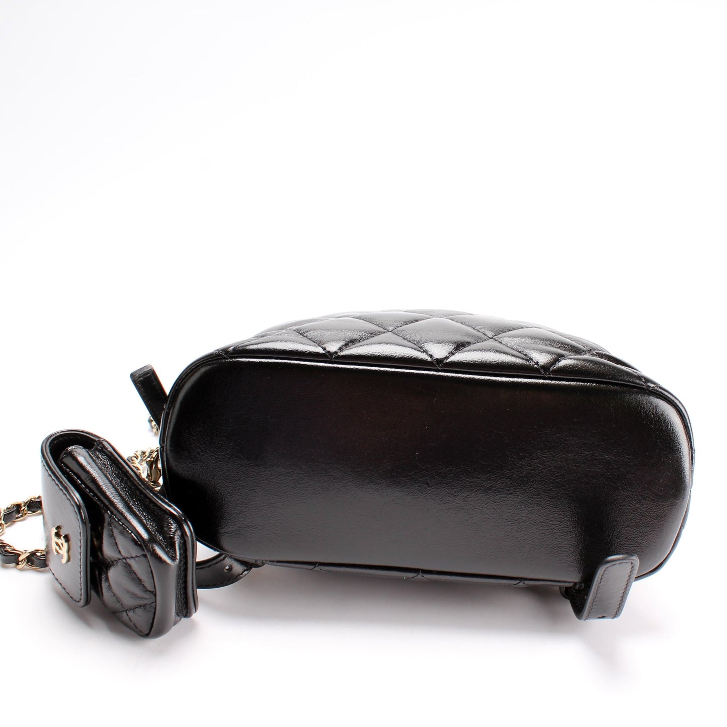 My Pocket Shiny Leather Backpack With Airpod Case