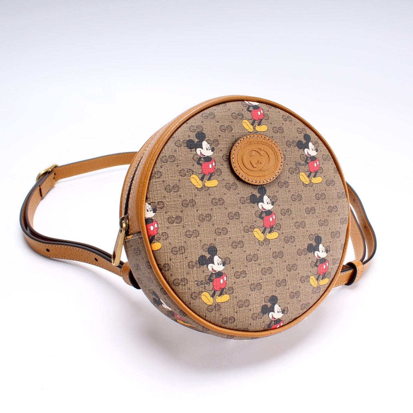603730 Gucci X Disney GG Supreme Mickey Mini Round Backpack