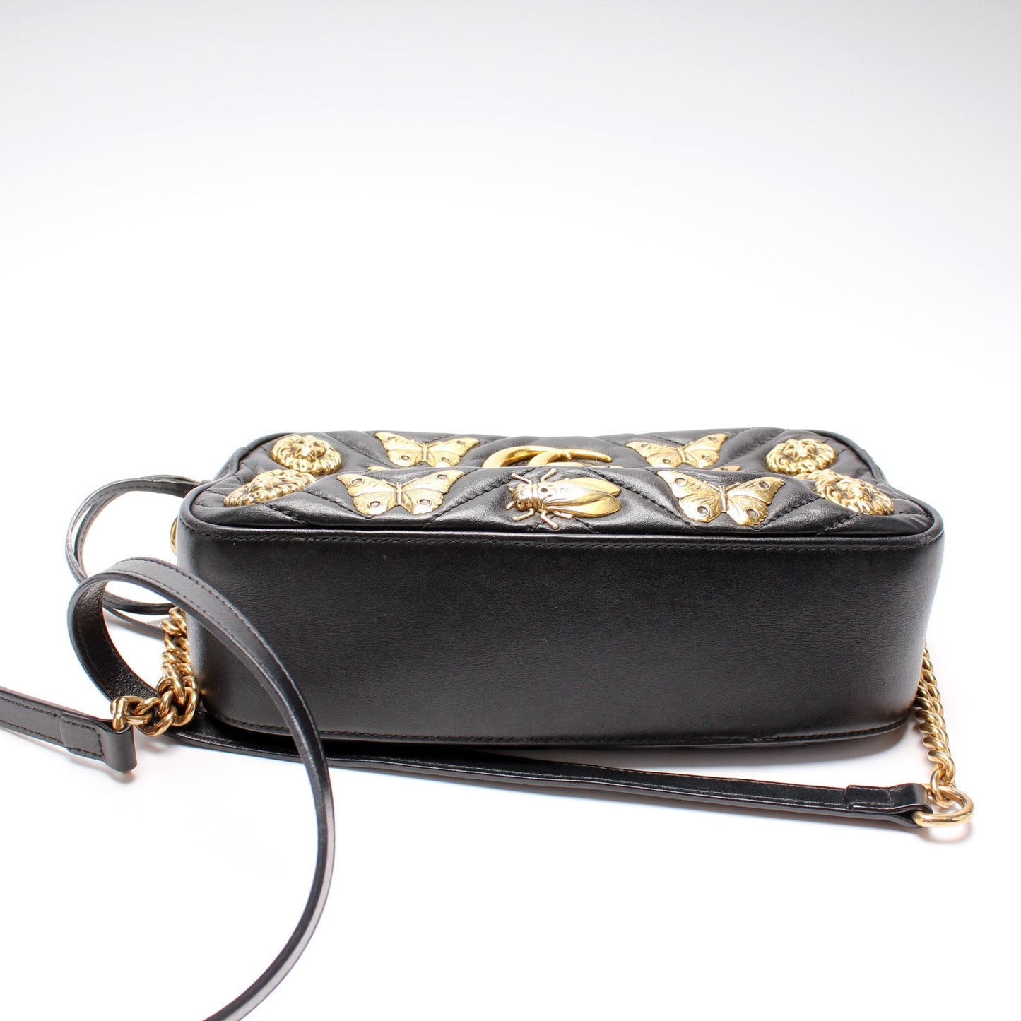 447632 Marmont Small Leather Camera Animal Studs Bag
