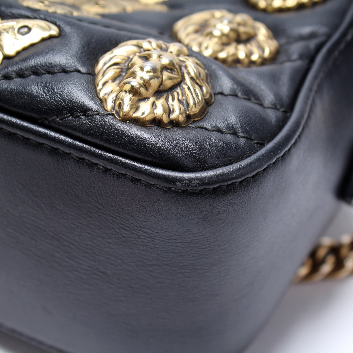 447632 Marmont Small Leather Camera Animal Studs Bag
