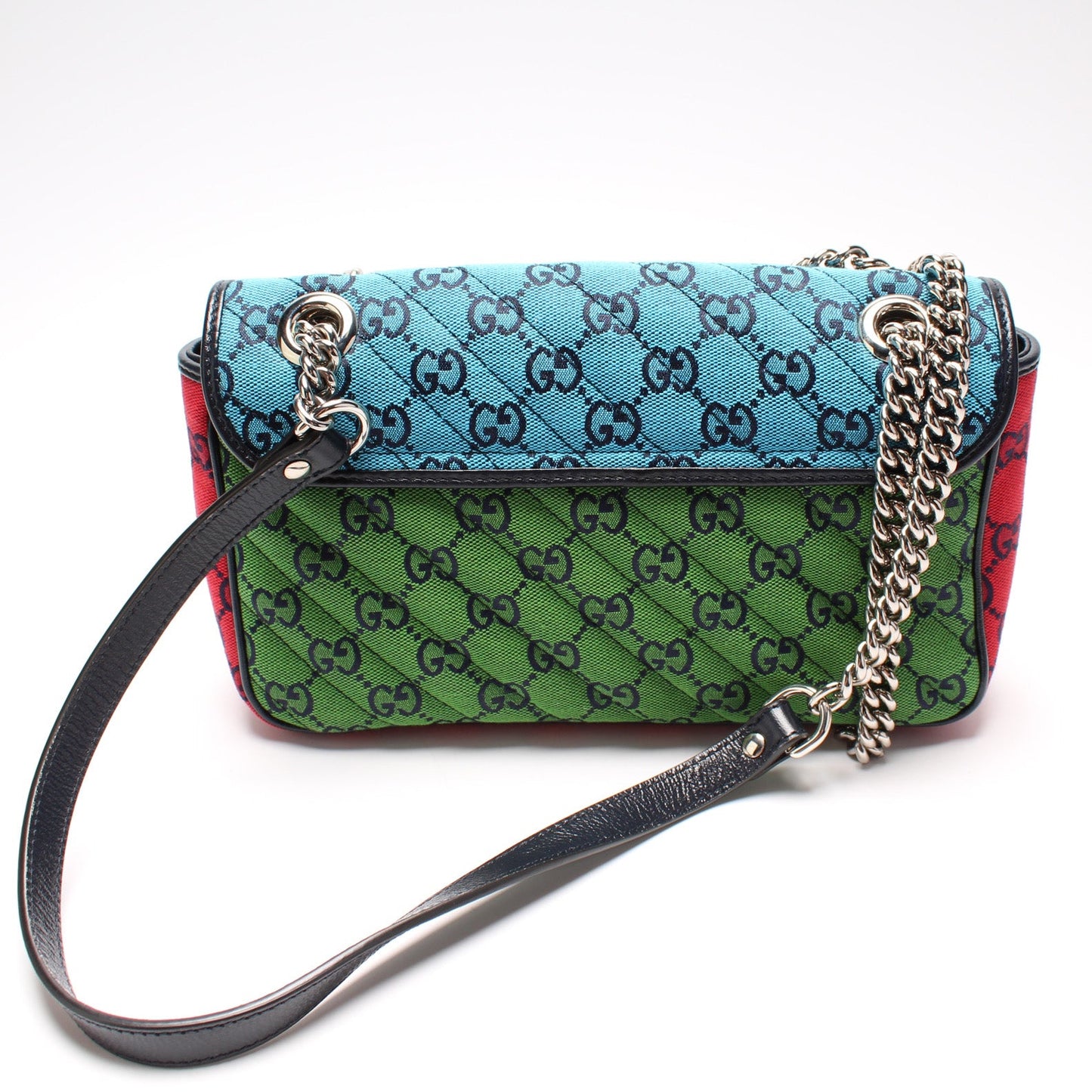 443497 Marmont Shoulder Quilted Canvas Small Flap