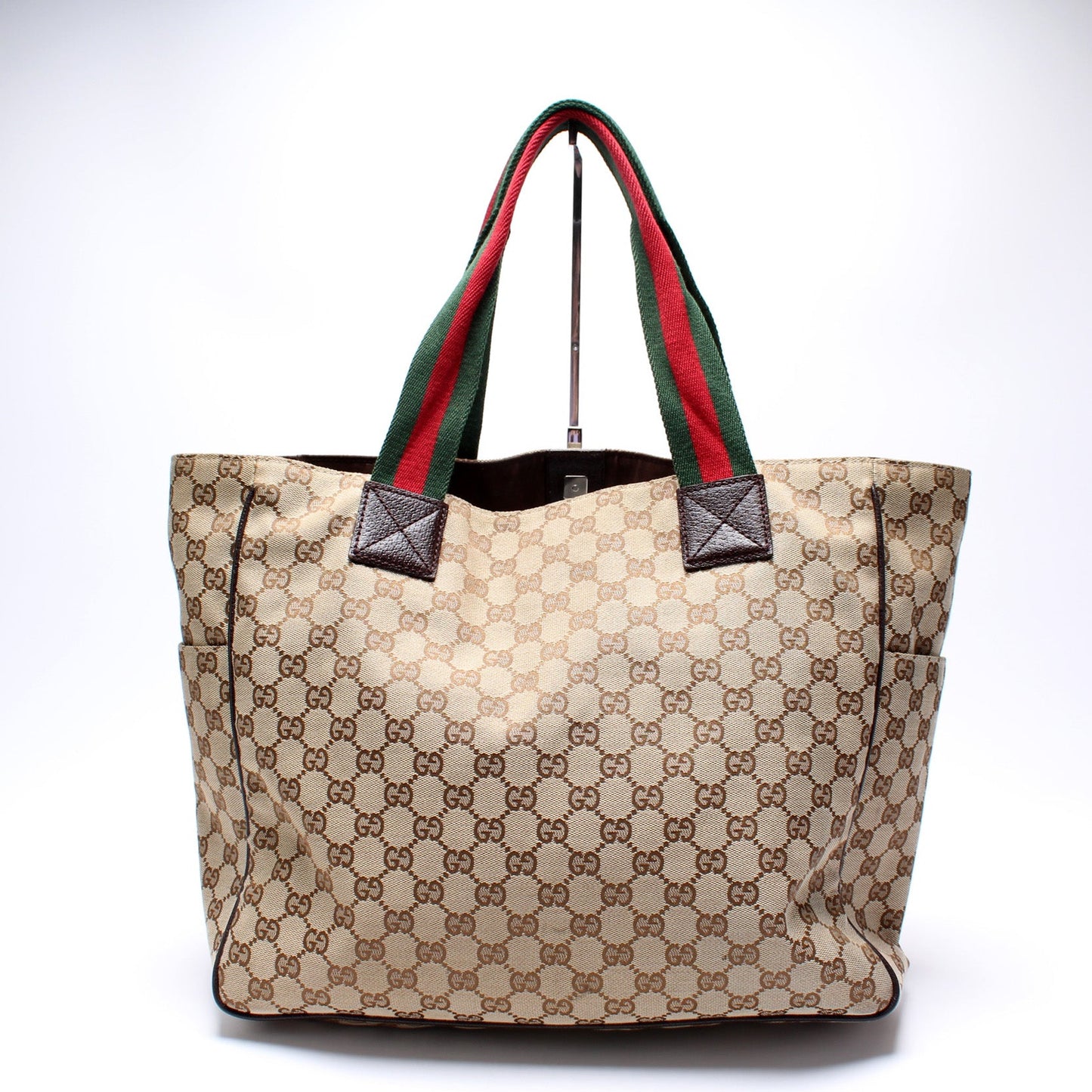 161836 GG Canvas Web Handle Double Pocket Tote