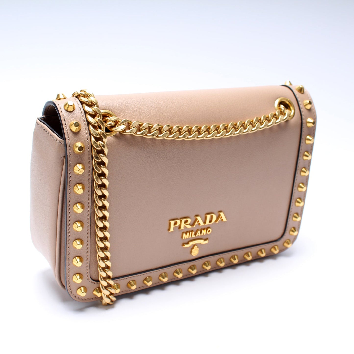 Glace Calfskin Studded Crossbody