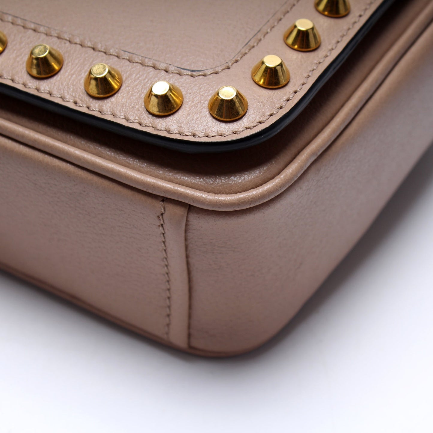 Glace Calfskin Studded Crossbody