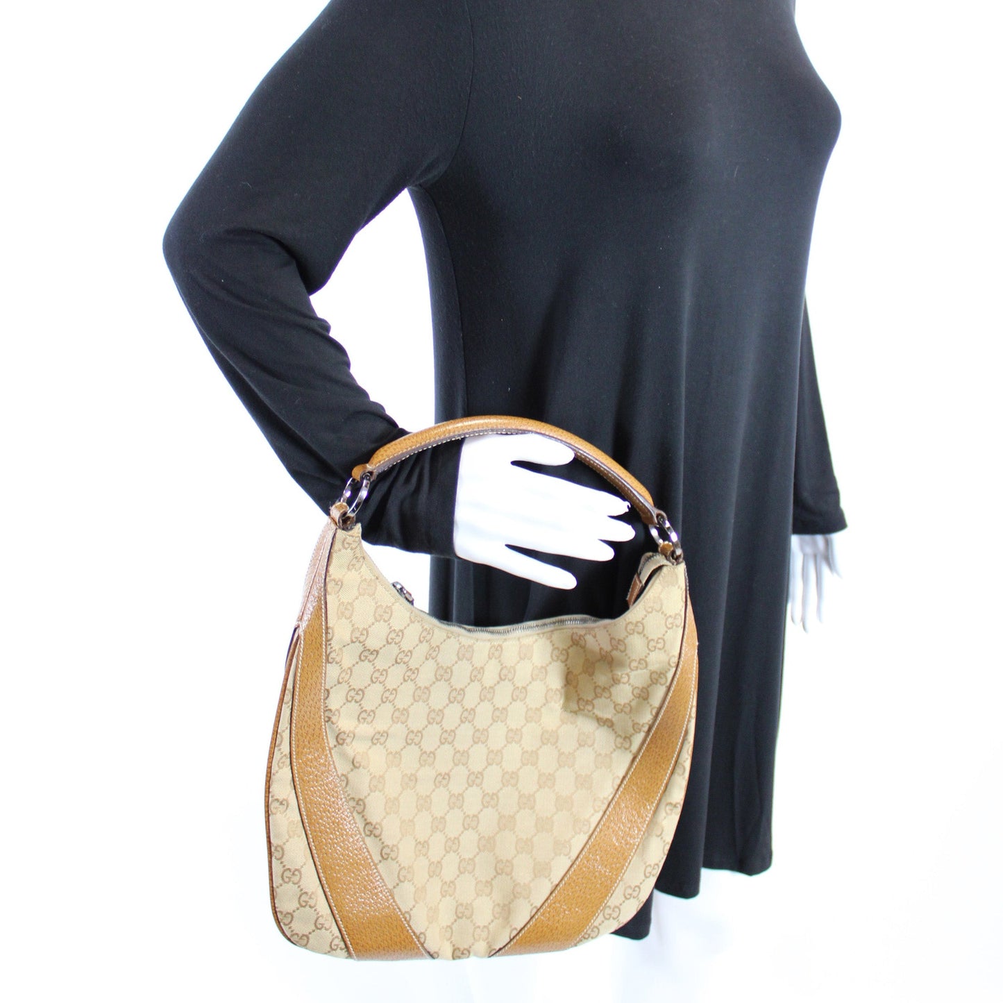 124357 GG Canvas Hobo Bag