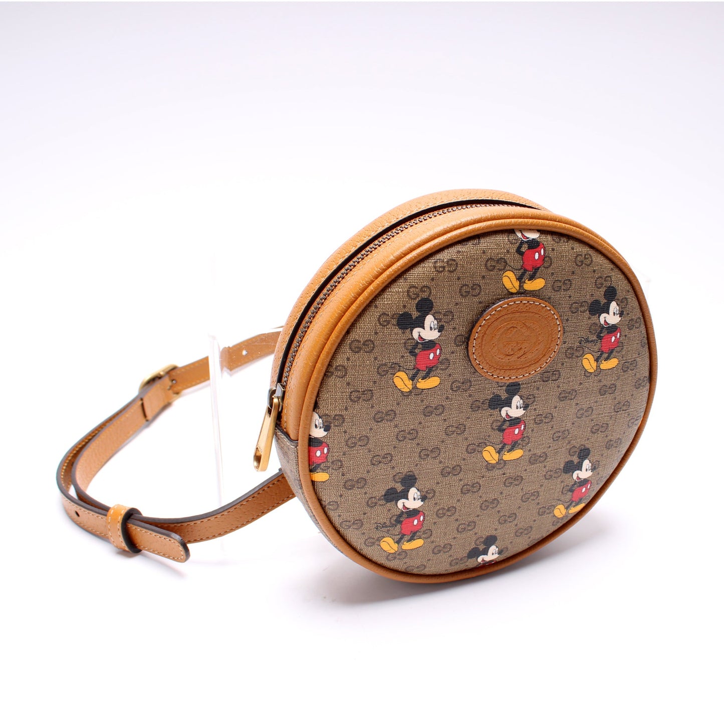 603730 Gucci X Disney GG Supreme Mickey Mini Round Backpack