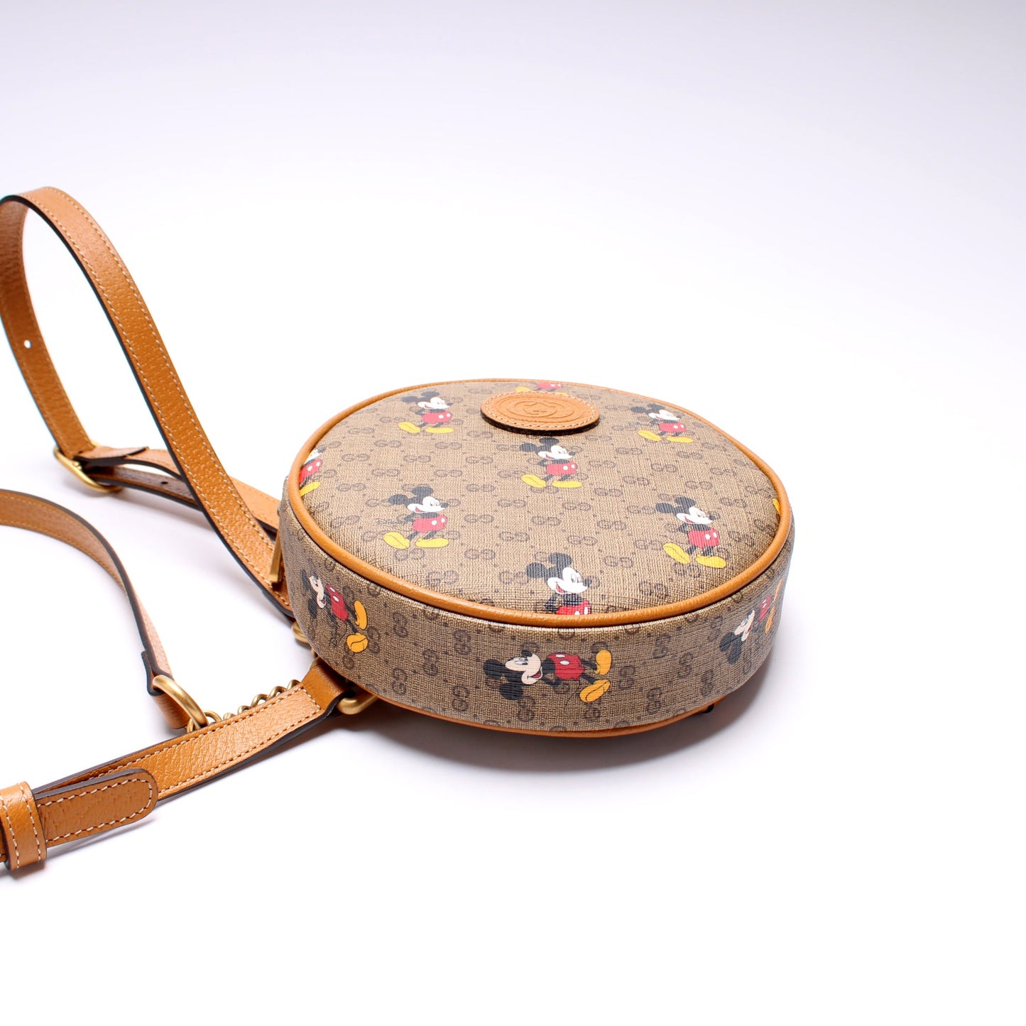 603730 Gucci X Disney GG Supreme Mickey Mini Round Backpack