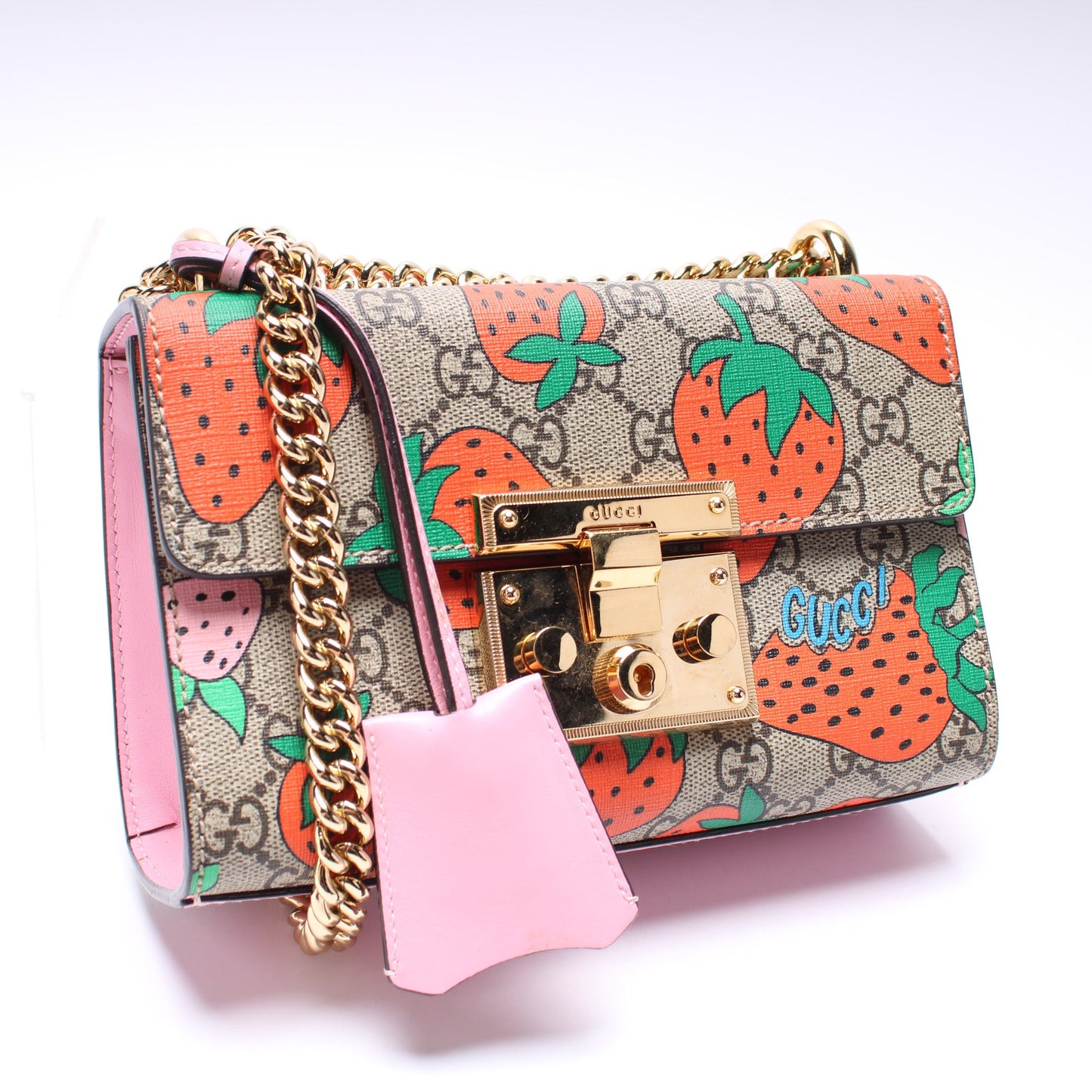 409487 Padlock GG Supreme Strawberry Small