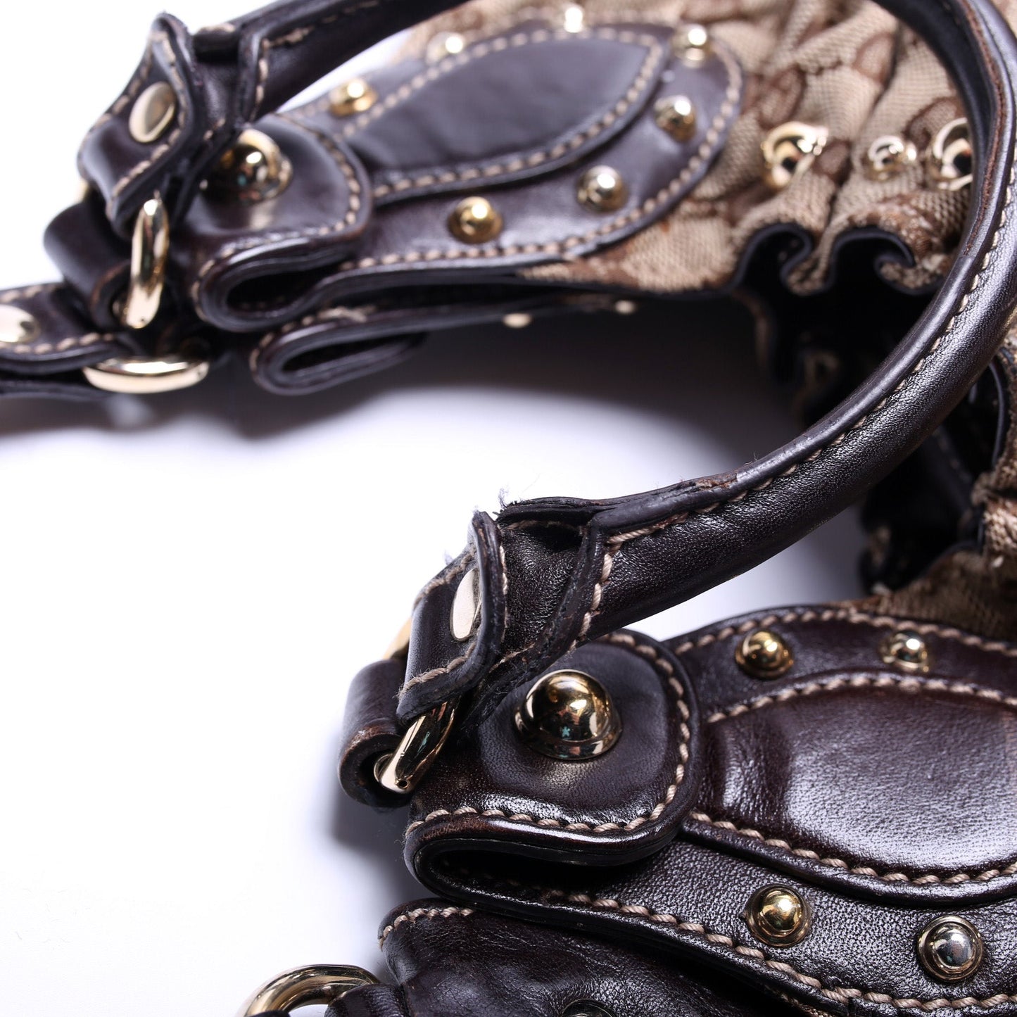 203624 GG Canvas Studded Pelham Medium