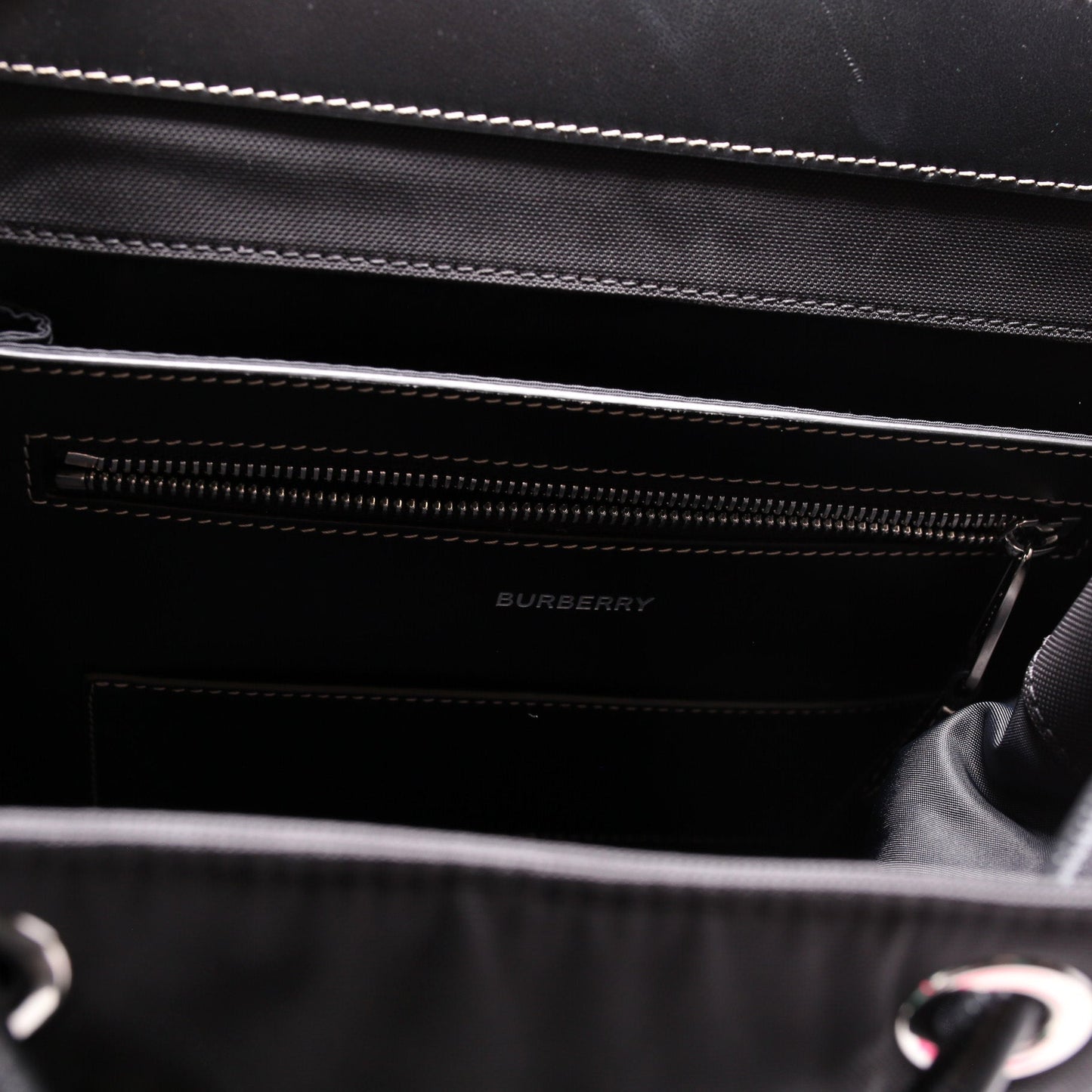 Pocket Backpack Nylon And Leather