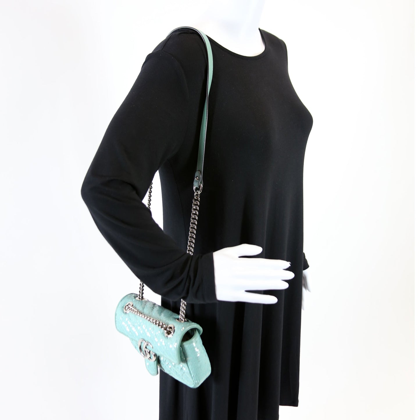 446744 Marmont Sequin Shoulder Mini Flap