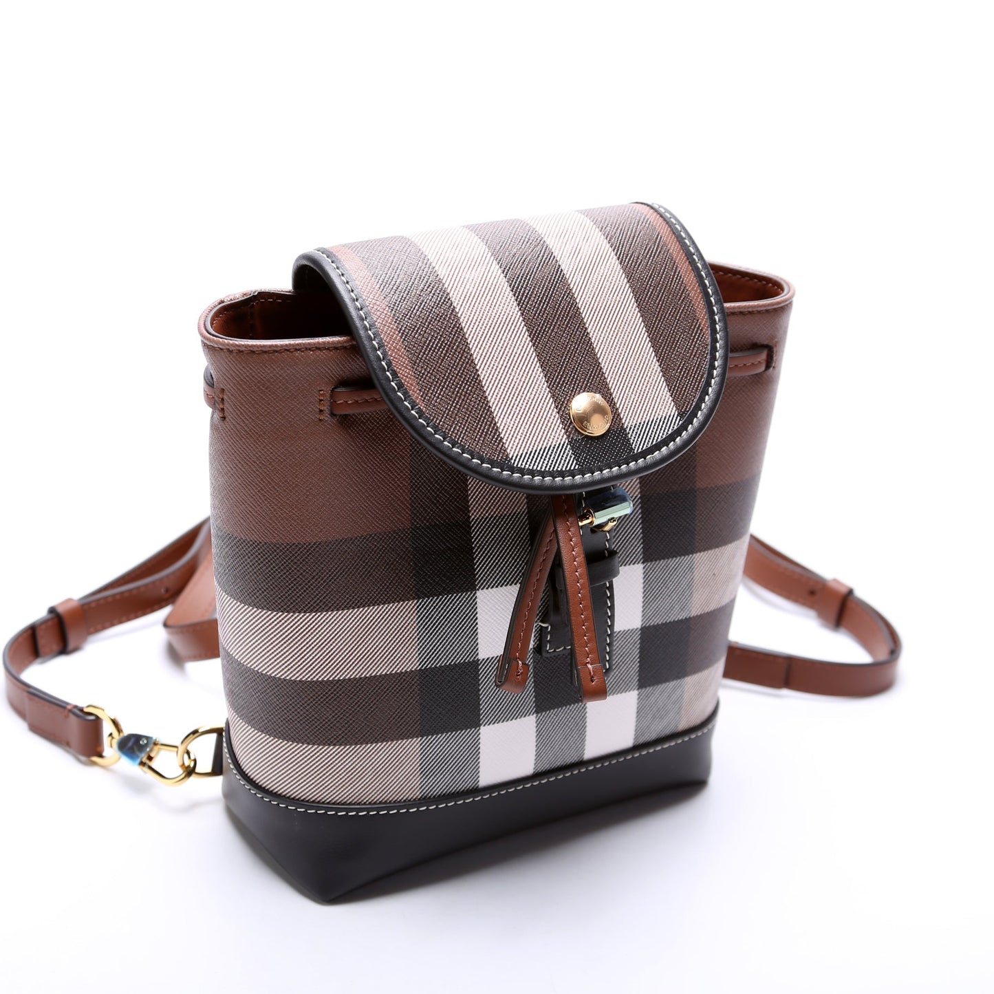 Check Coated Canvas Micro Backpack