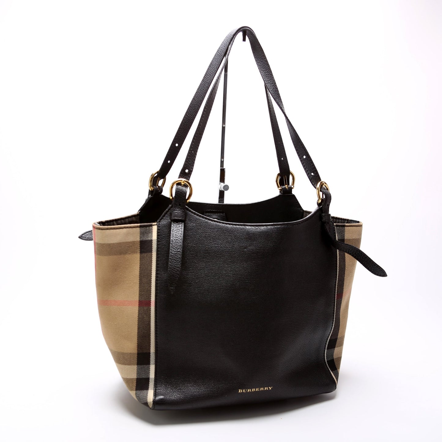 3958975 Leather/House Check Small Canterbury Tote