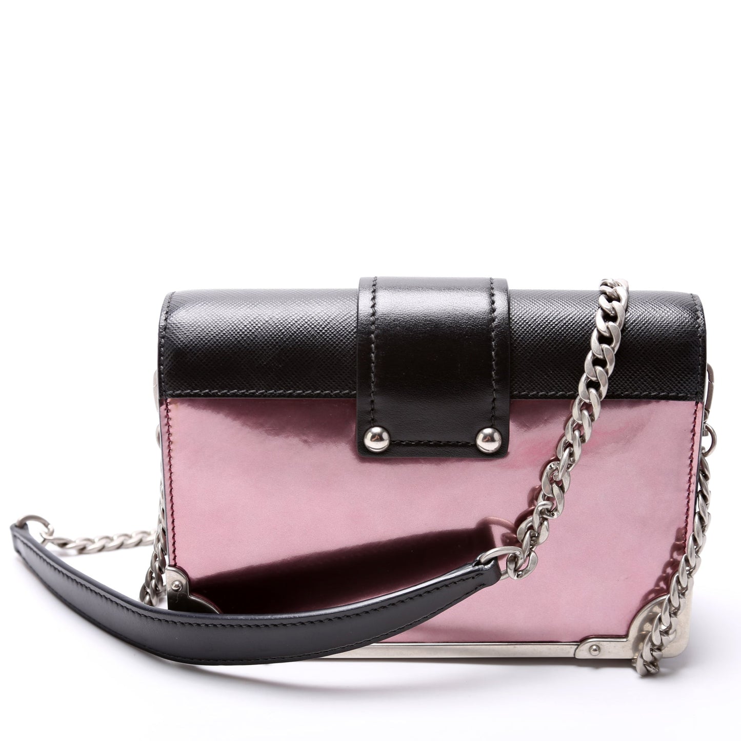 Saffiano/Metallic Vitello Cahier Chain Crossbody