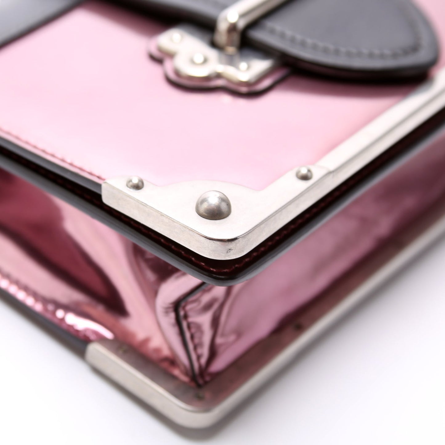 Saffiano/Metallic Vitello Cahier Chain Crossbody