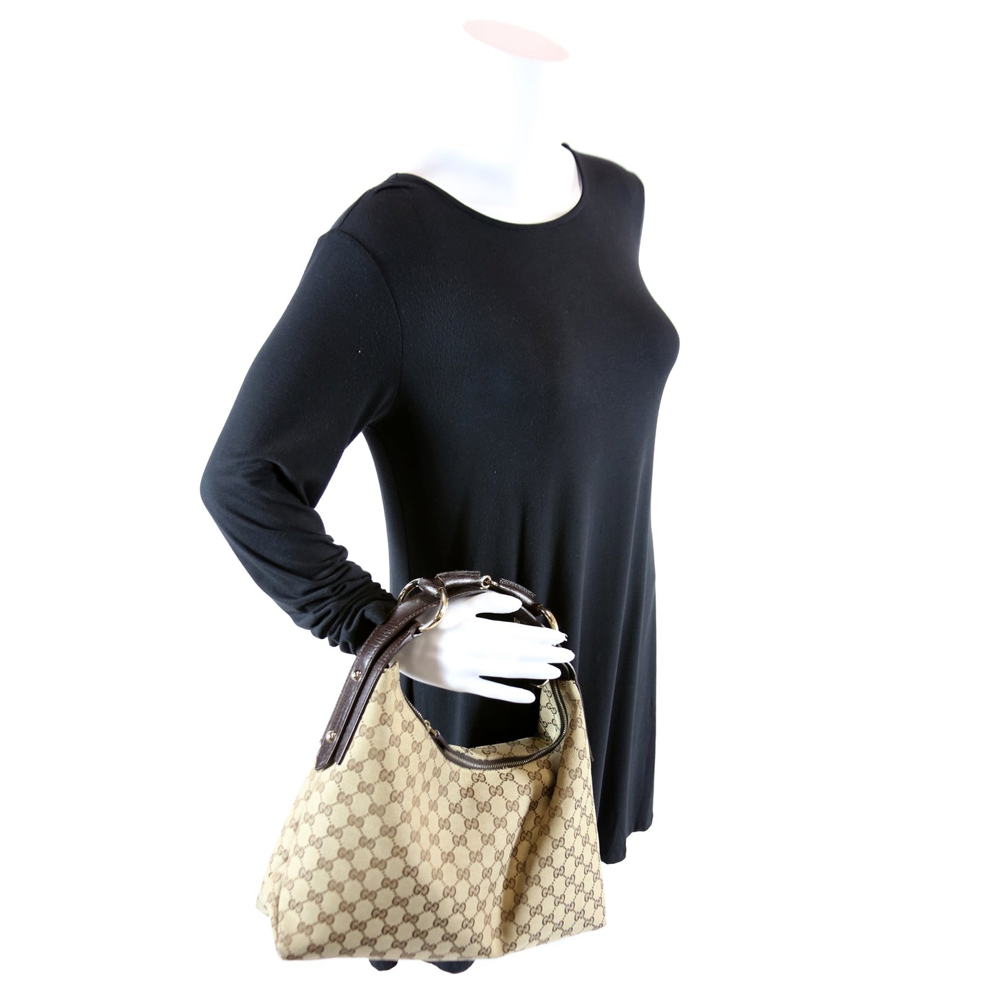 115867 Horsebit GG Canvas Hobo