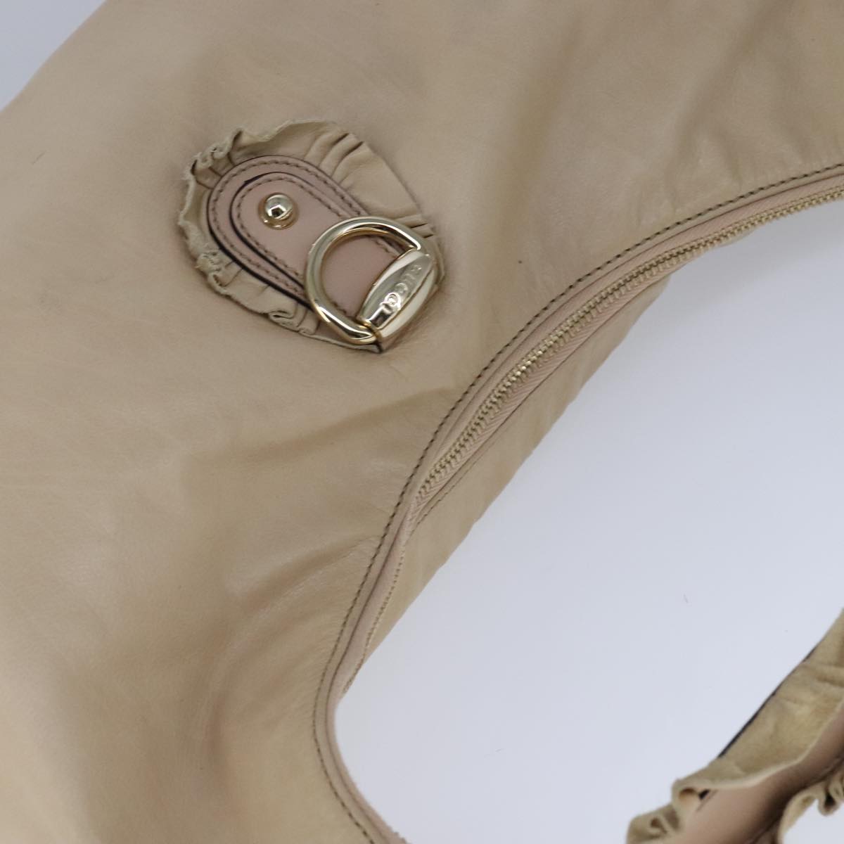 Gucci Hobo Beige Leather Shoulder Bag