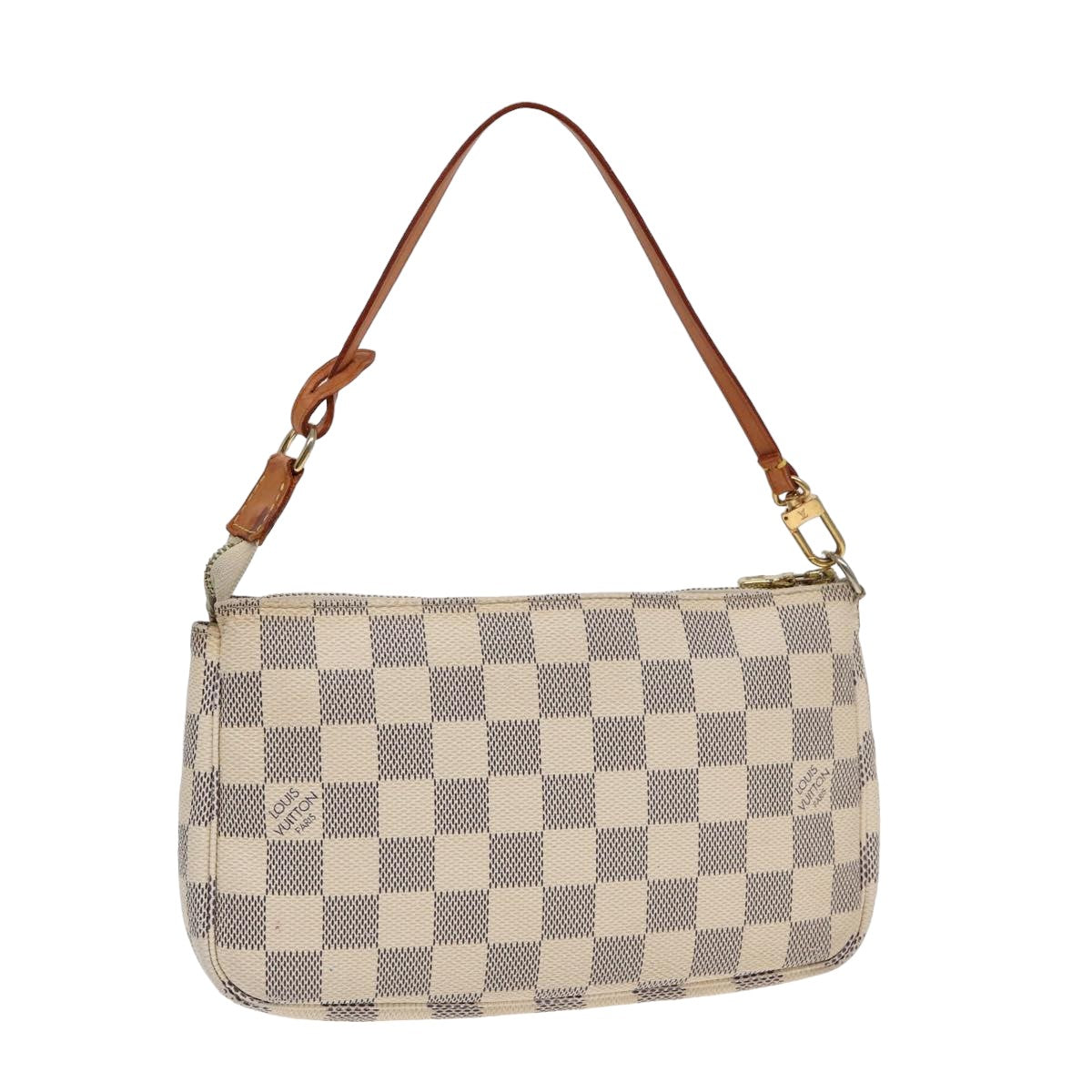 Louis Vuitton Pochette Accessoires White Canvas Clutch Bag