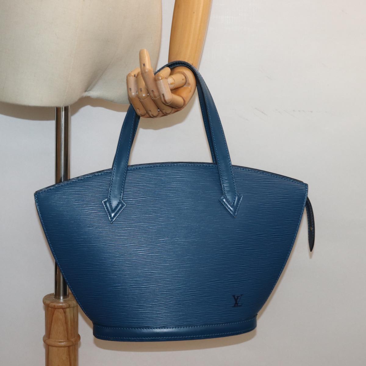 Louis Vuitton Saint Jacques Blue Leather Shoulder Bag