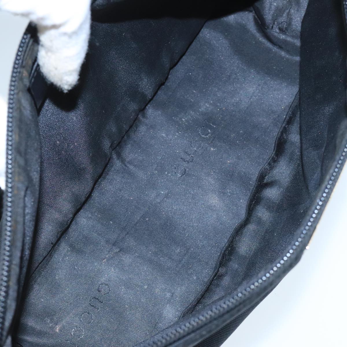 Gucci Baguette Black Canvas Clutch Bag