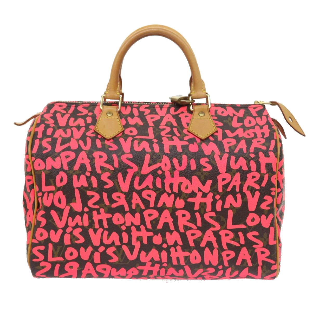 Louis Vuitton Speedy 30 Pink Canvas Handbag