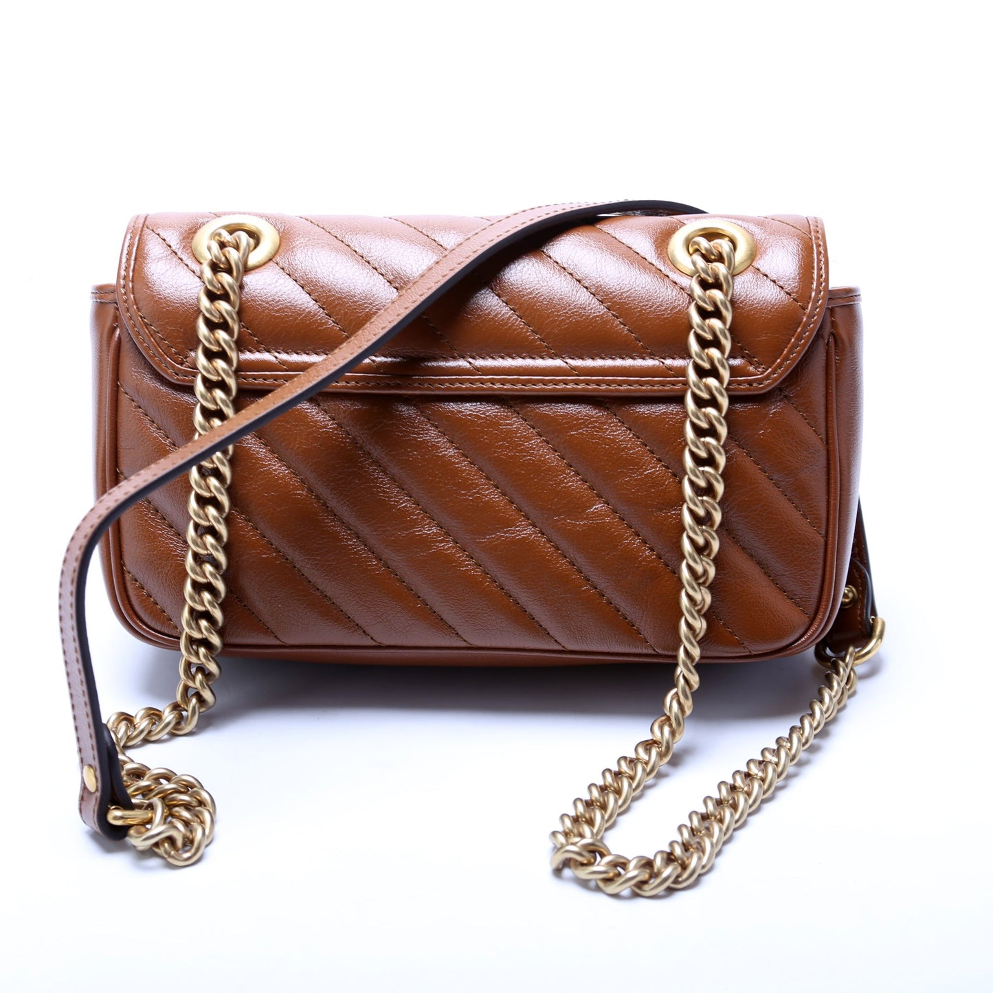 446744 Marmont Diagonal Leather Shoulder Mini Flap