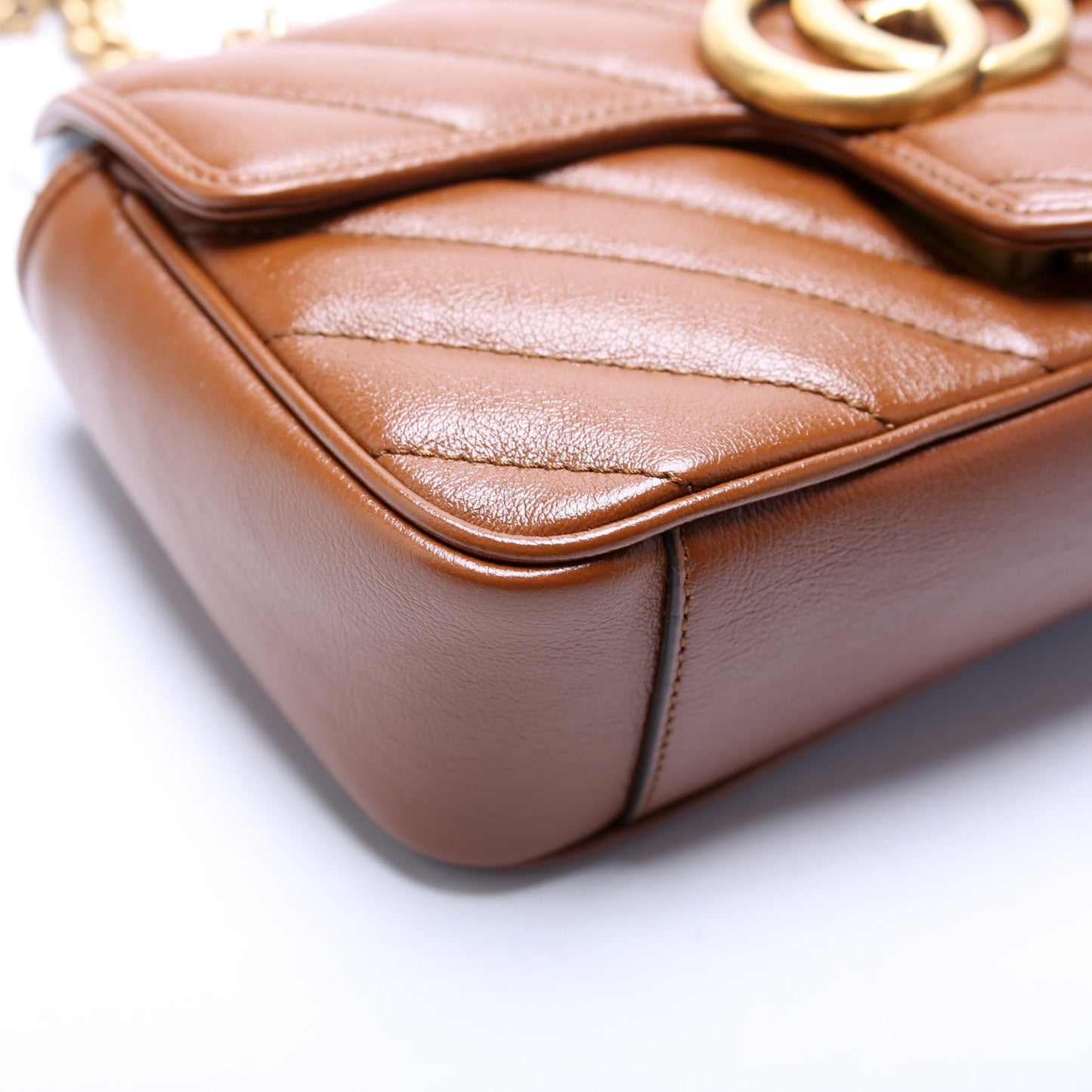 446744 Marmont Diagonal Leather Shoulder Mini Flap
