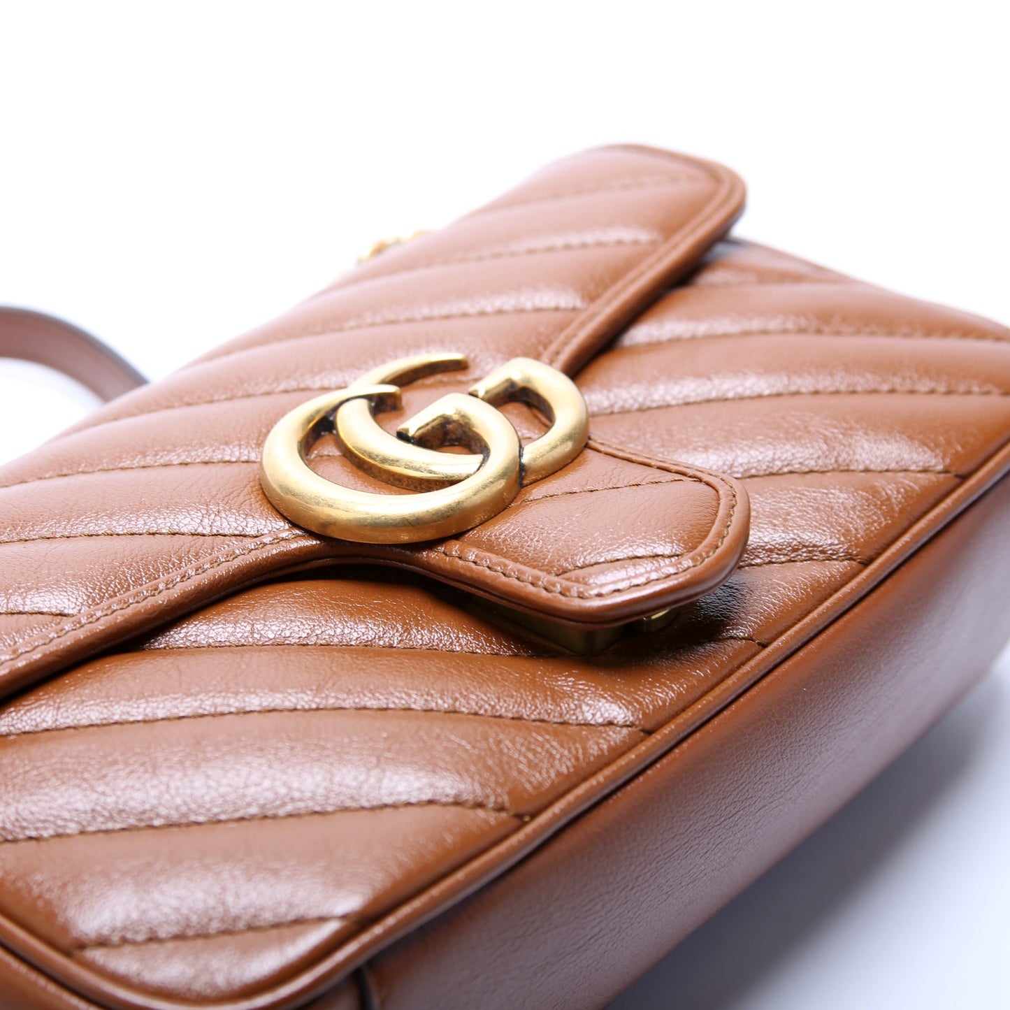 446744 Marmont Diagonal Leather Shoulder Mini Flap