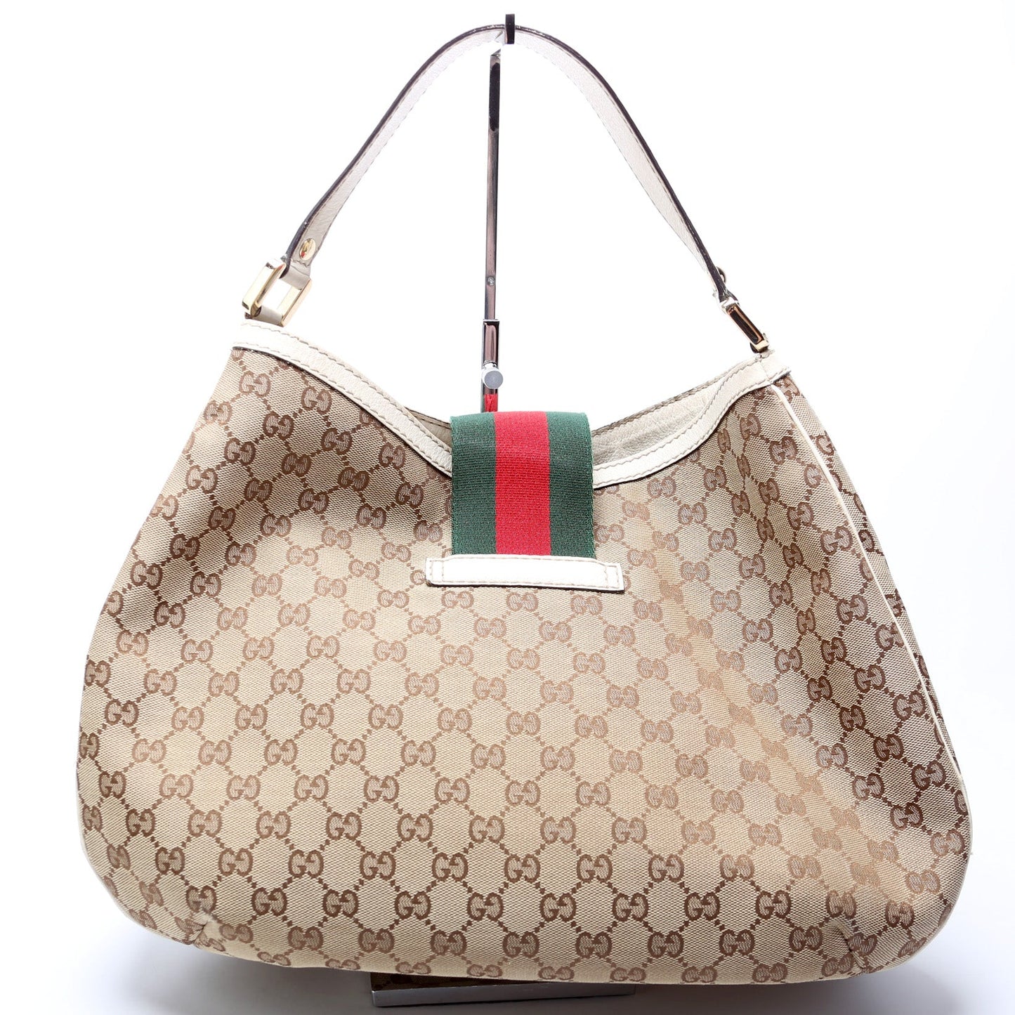 233604 GG Canvas New Ladies Web Large Hobo