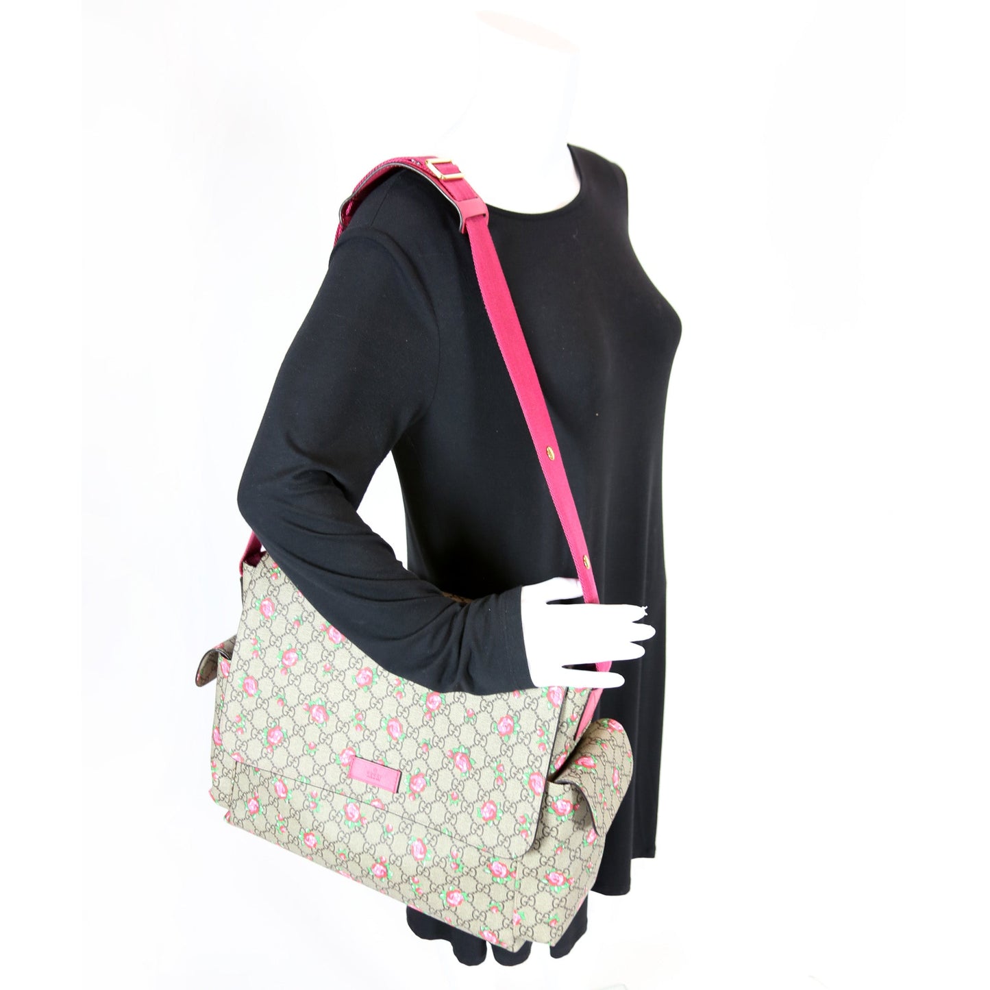 211131 GG Plus Rose Bud Diaper Bag