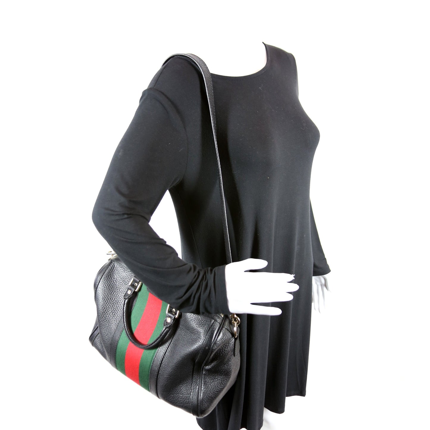 247205 Boston Bag Web Leather