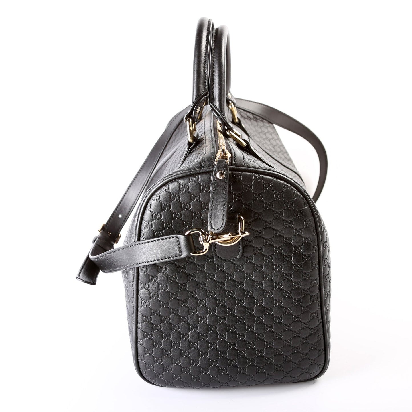 449646 Boston With Strap Micro Guccissima