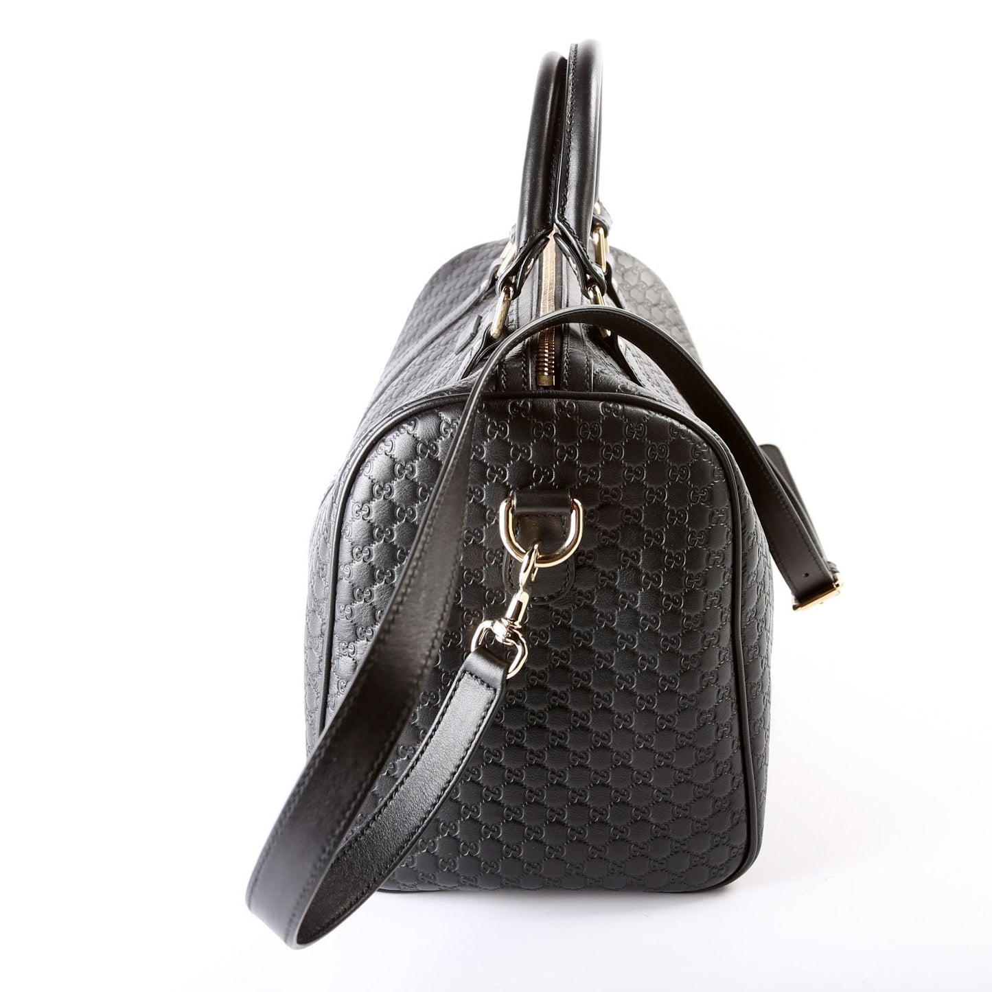 449646 Boston With Strap Micro Guccissima