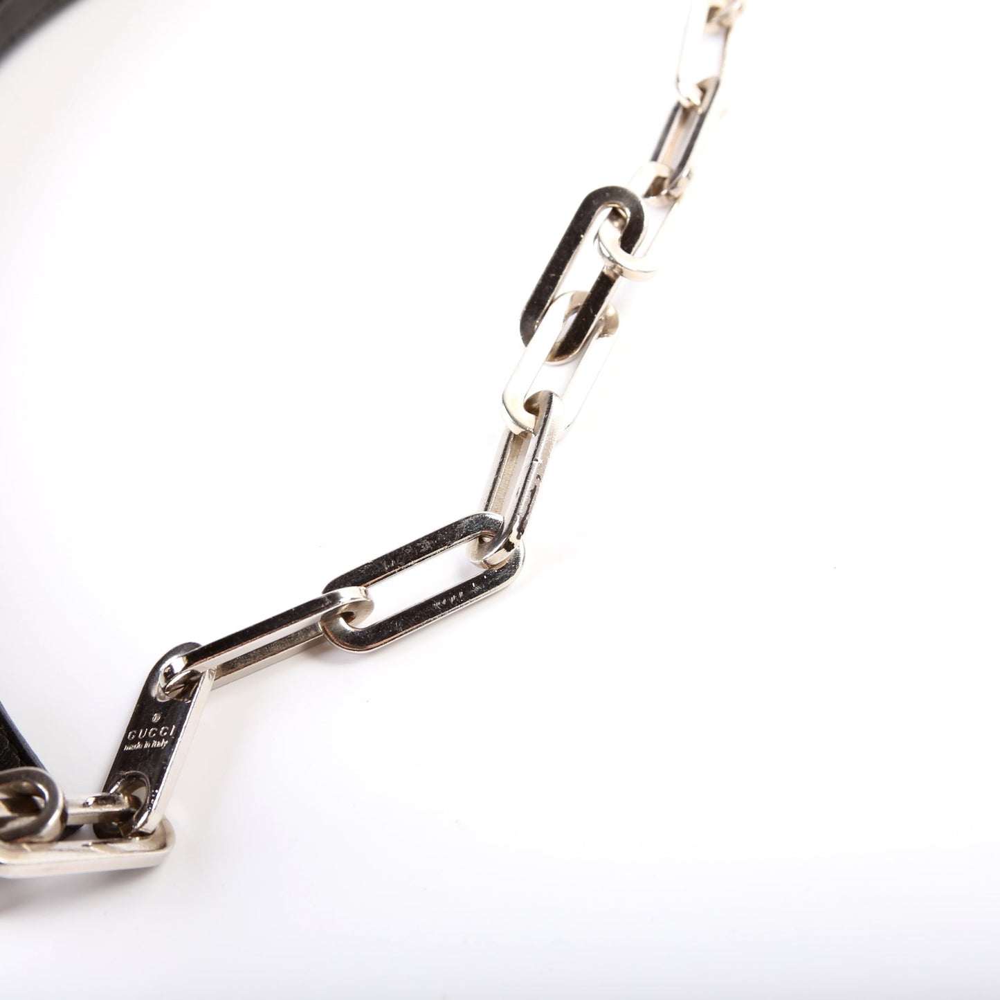01 3874 Leather Chain Shoulder Bag
