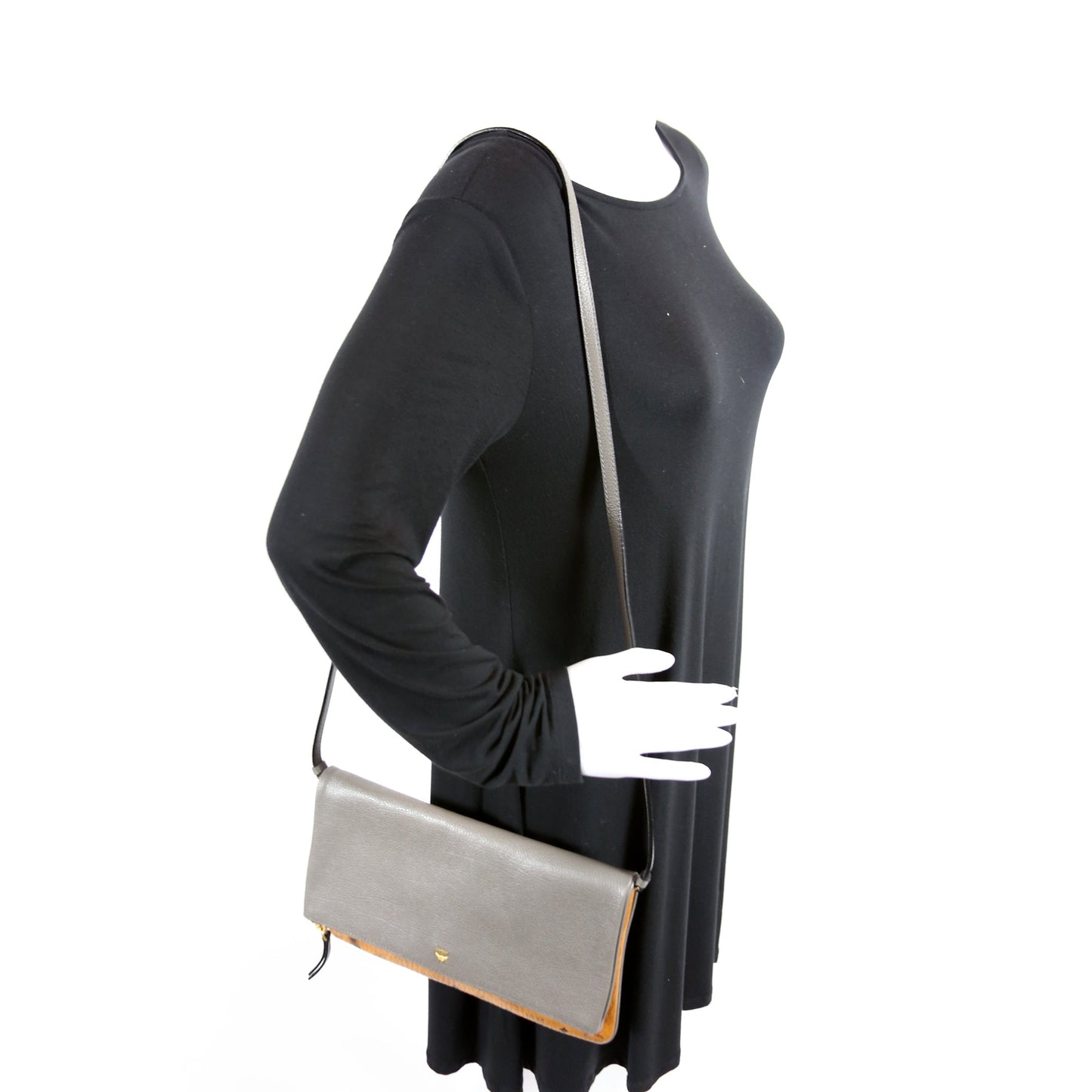 Corina Foldover Crossbody Visetos/Leather