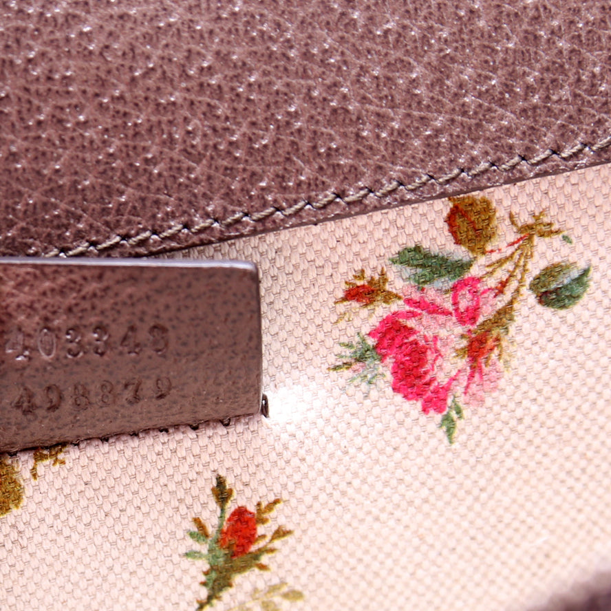 403348 Dionysus Leather Floral Embossed Shoulder Medium
