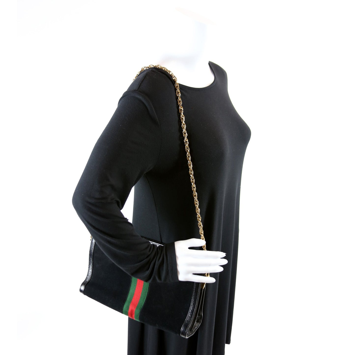 503876 Ophidia Suede Shoulder Web Medium