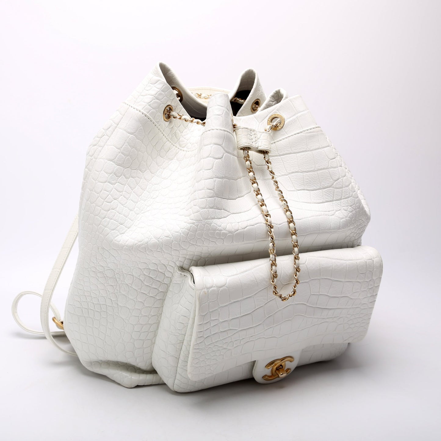 Drawstring Backpack Crocodile Embossed 28M