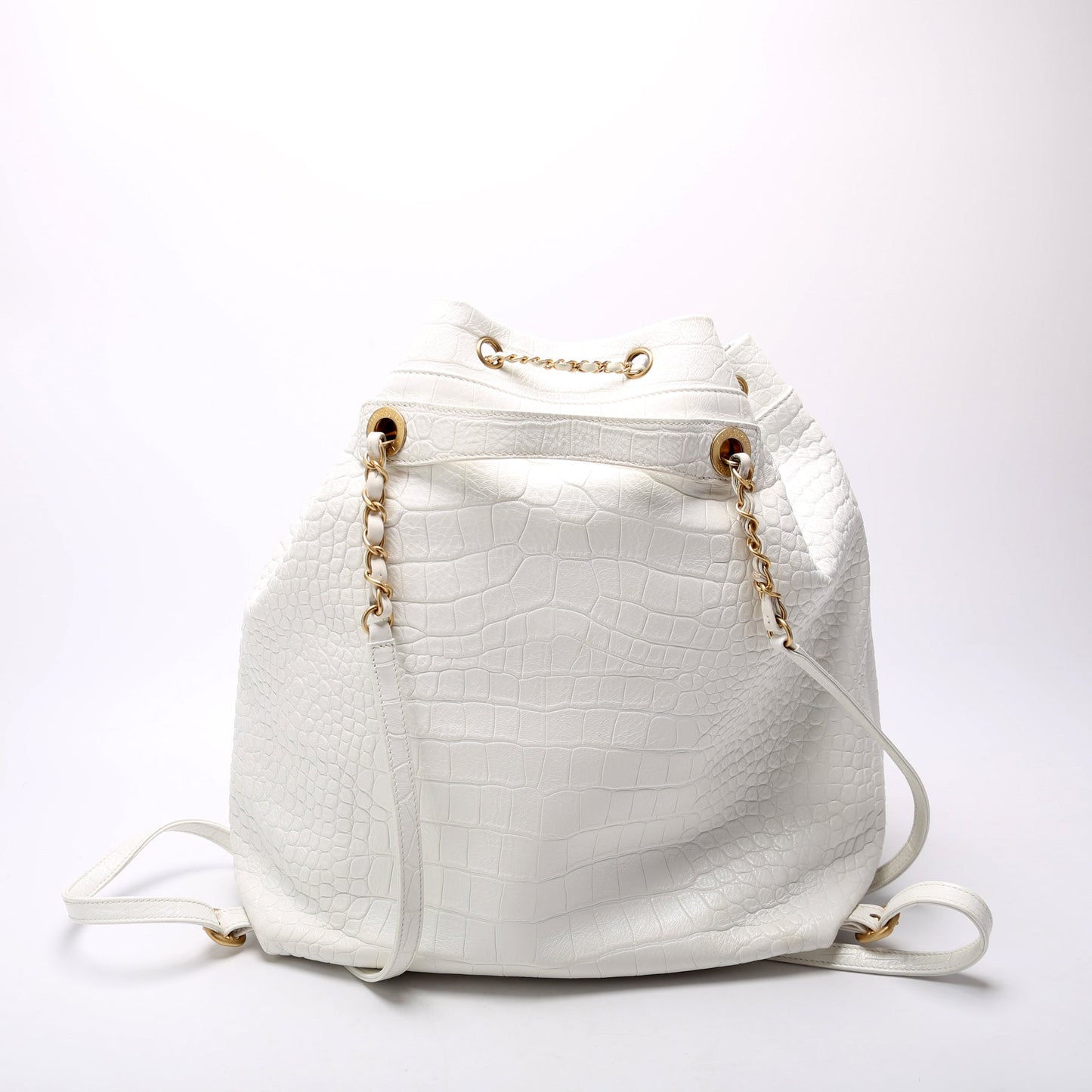 Drawstring Backpack Crocodile Embossed 28M