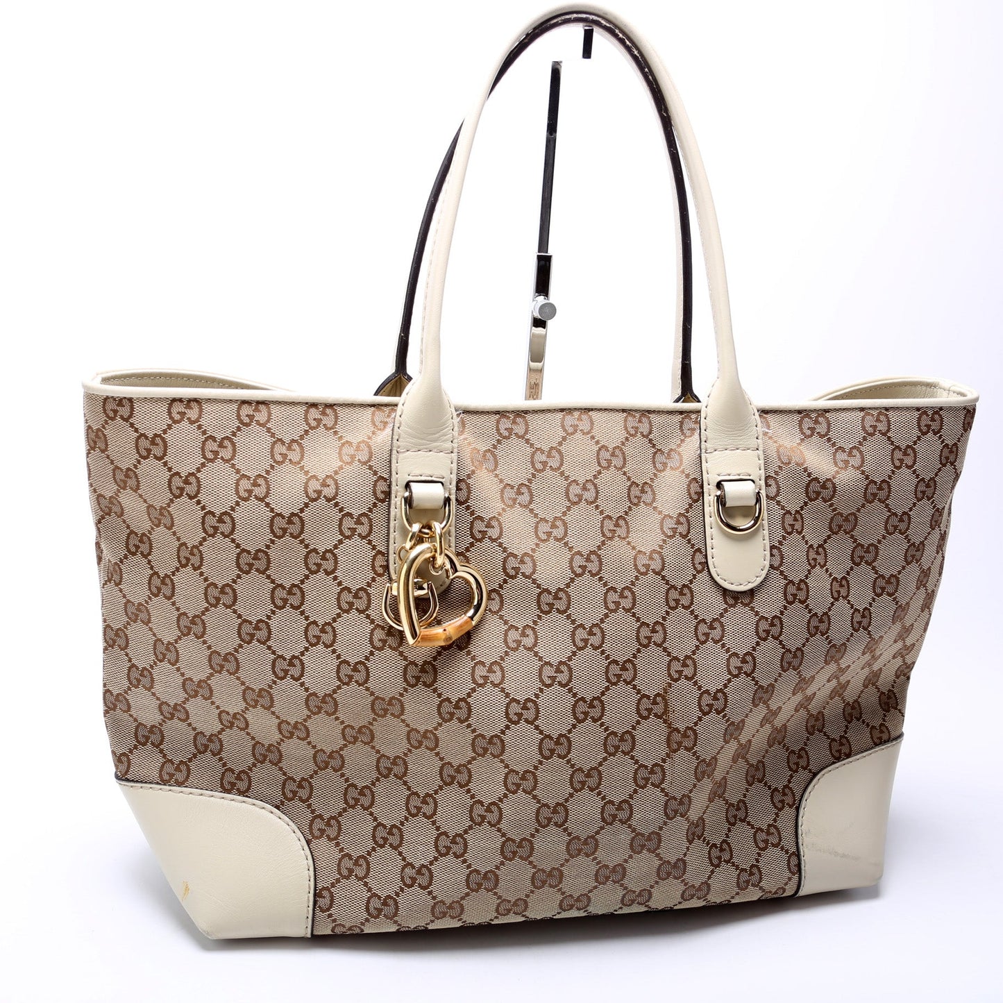 269956 GG Canvas Heart Bit Charm Tote
