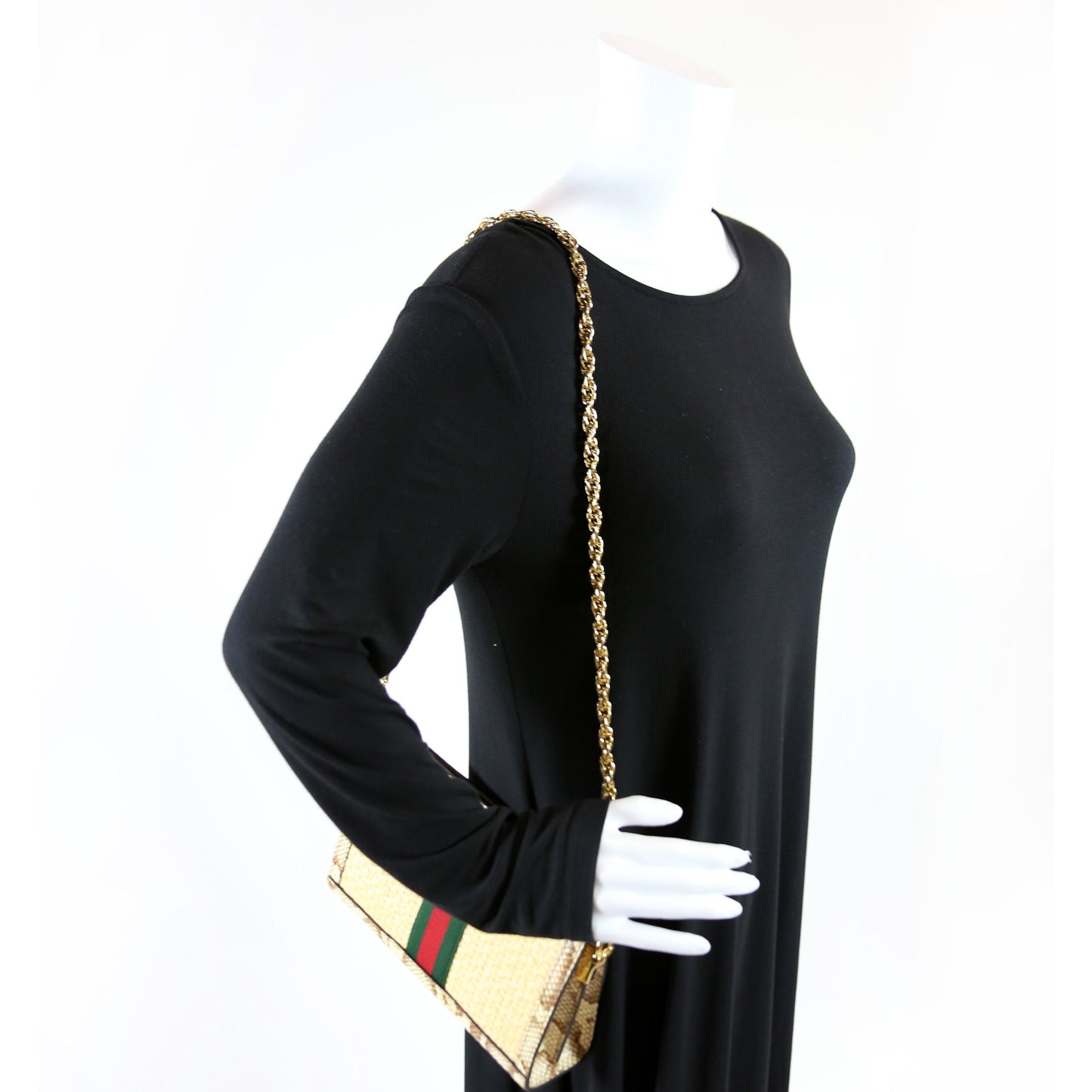 503877 Ophidia Snake/Raffia Shoulder Small