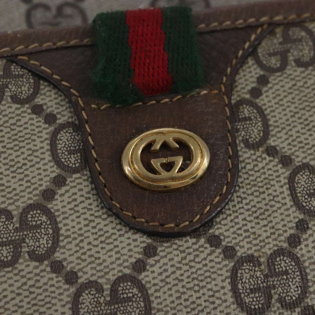 Gucci Sherry Beige Canvas Shoulder Bag